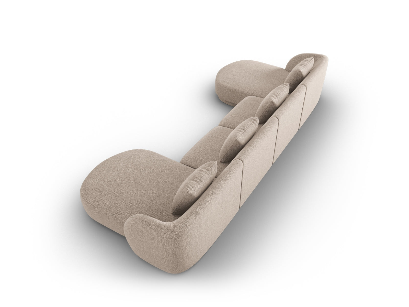 Elegantes 5-Sitzer Sofa Tulum in Beige, modernes Panorama-Design von Cosmopolitan, perfekt für gemütliche und stilvolle Wohnbereiche.