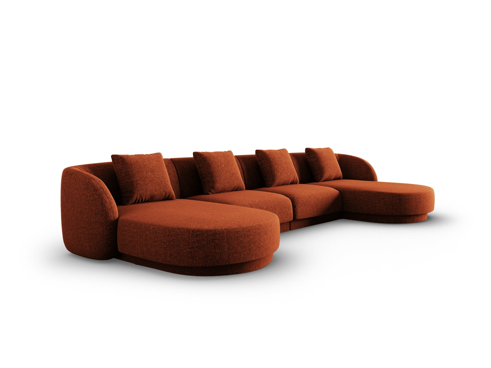 Elegantes Tulum Panoramic Sofa in Terracotta, 5-Sitzer mit modernem Design, ideal für stilvolle Wohnräume.