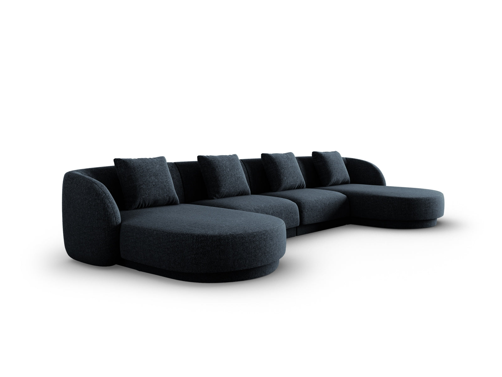Elegantes Tulum Panoramic Sofa in Royal Blue, 5-Sitzer mit modernem Design, ideal für stilvolle Wohnräume.