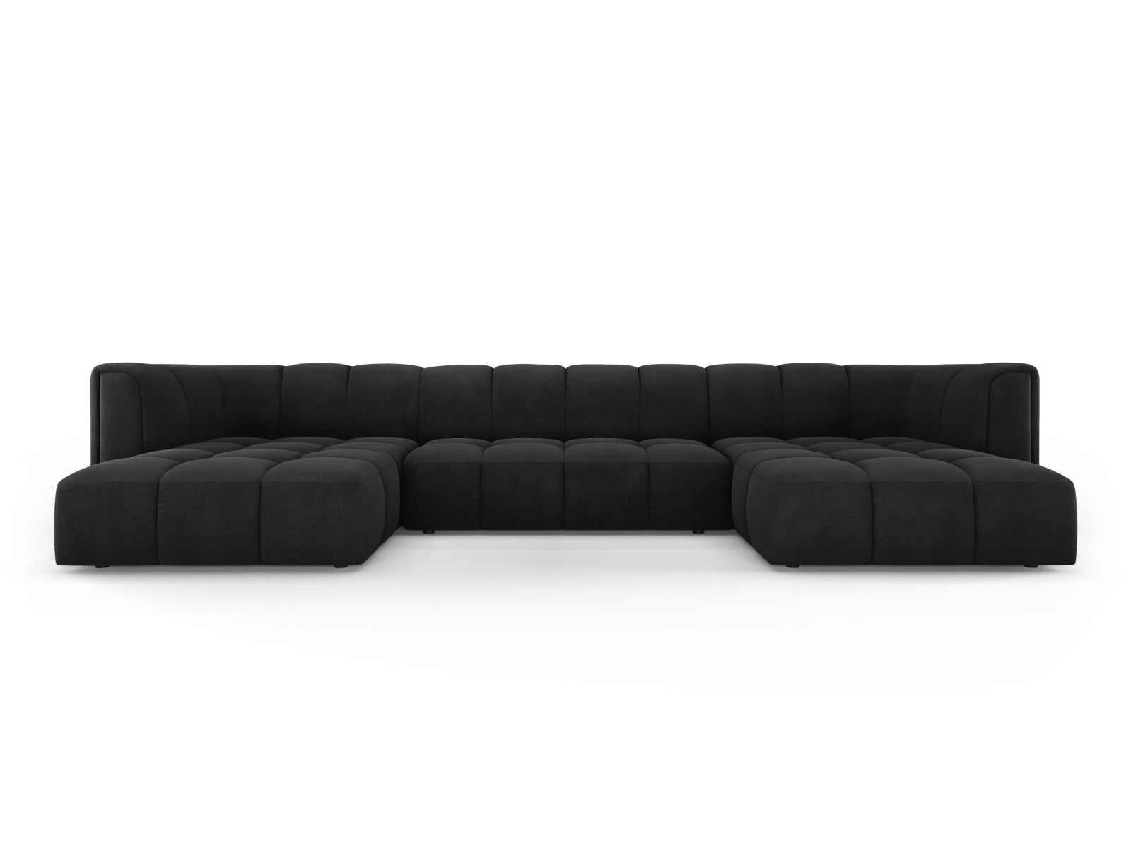 5-Sitzer Panoramabank Moritz in Black-Rebel präsentiert im Onlineshop von KAQTU Design AG. Ecksofa ist von Cosmopolitan Design