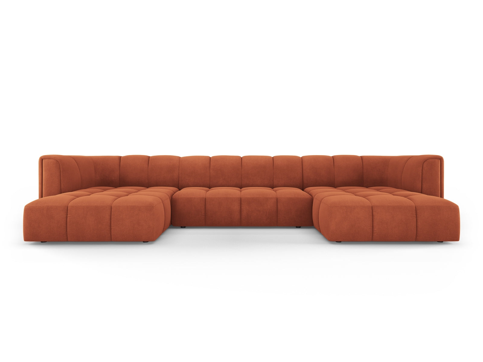5-Sitzer Panoramabank Moritz in Orange-Rebel präsentiert im Onlineshop von KAQTU Design AG. Ecksofa ist von Cosmopolitan Design