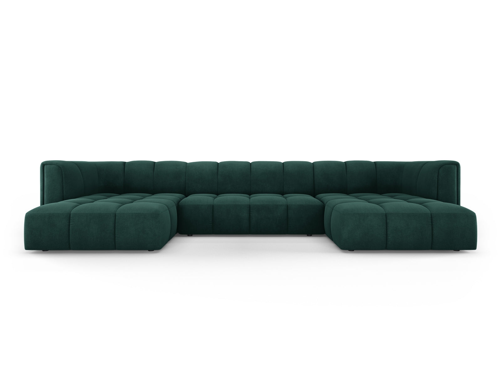 5-Sitzer Panoramabank Moritz in Bottle Green-Rebel präsentiert im Onlineshop von KAQTU Design AG. Ecksofa ist von Cosmopolitan Design