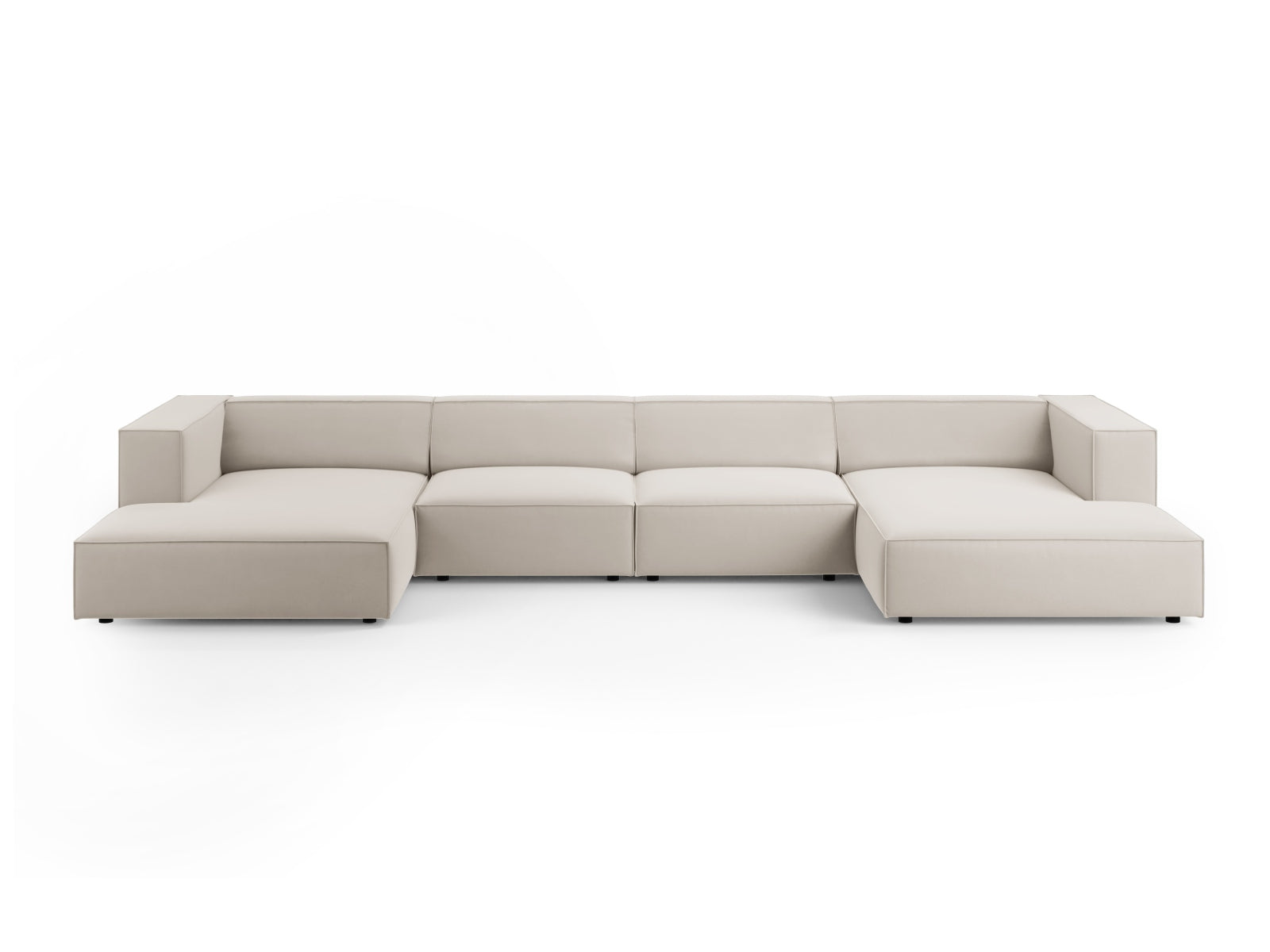 Arendal Velour Panoramic Sofa 6 Sitzer in Ecru präsentiert im Onlineshop von KAQTU Design AG. 3er Sofa ist von Cosmopolitan Design