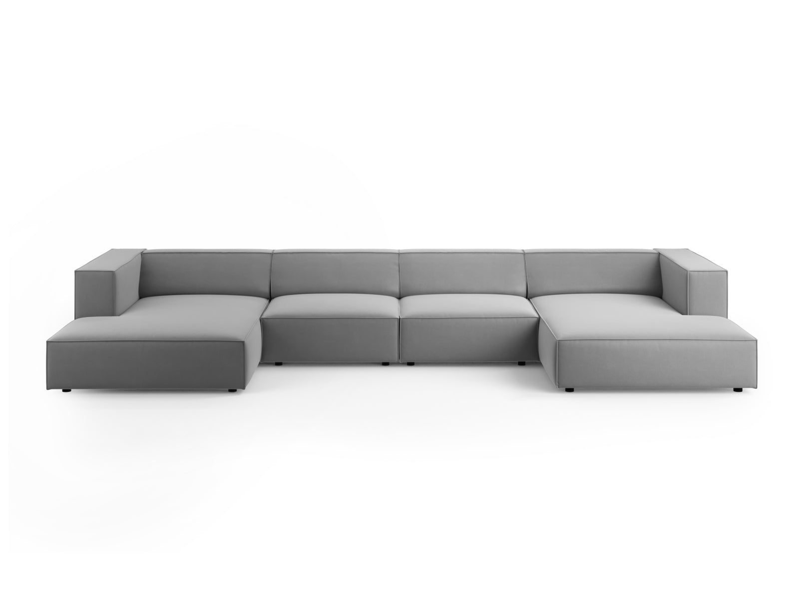 Arendal Velour Panoramic Sofa 6 Sitzer in Light Grey präsentiert im Onlineshop von KAQTU Design AG. 3er Sofa ist von Cosmopolitan Design