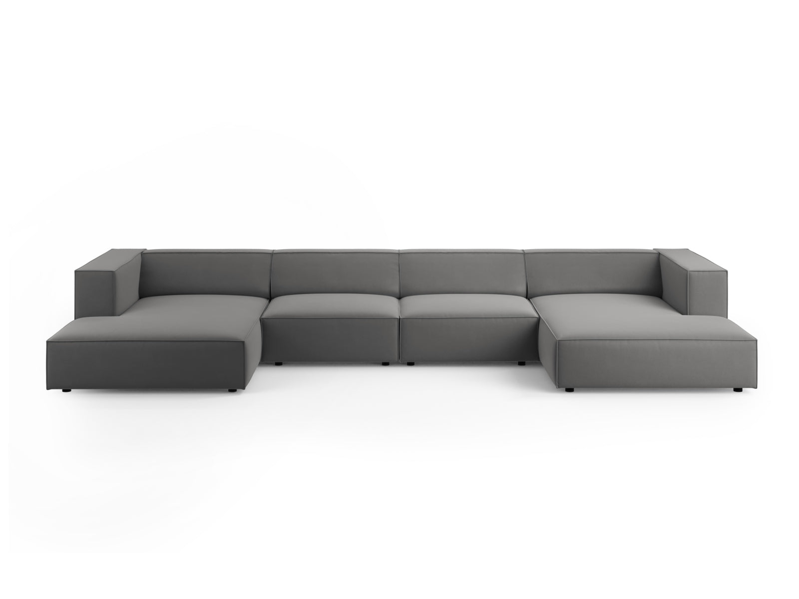 Arendal Velour Panoramic Sofa 6 Sitzer in Warm grey präsentiert im Onlineshop von KAQTU Design AG. 3er Sofa ist von Cosmopolitan Design