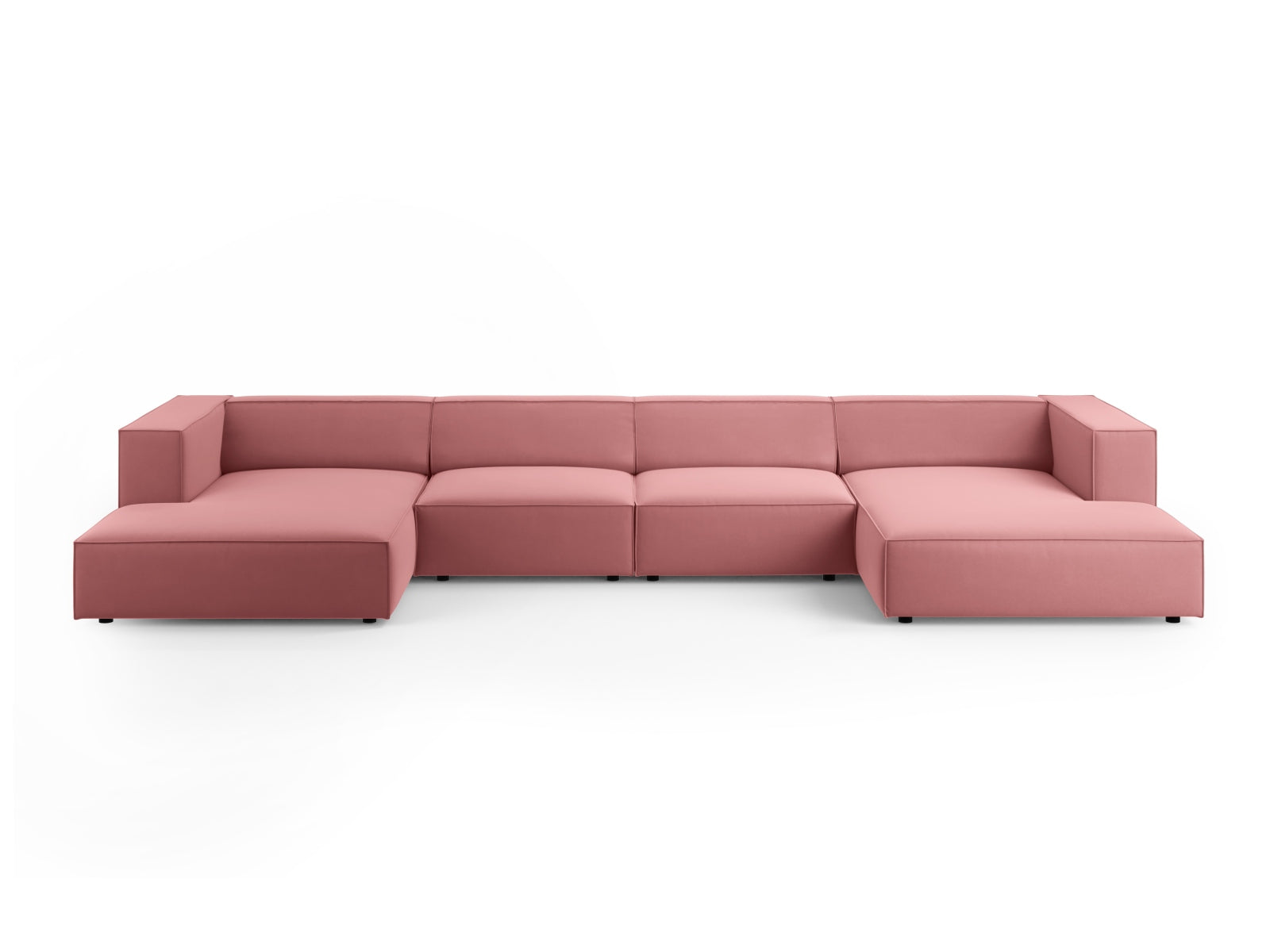 Arendal Velour Panoramic Sofa 6 Sitzer in Flamingo präsentiert im Onlineshop von KAQTU Design AG. 3er Sofa ist von Cosmopolitan Design
