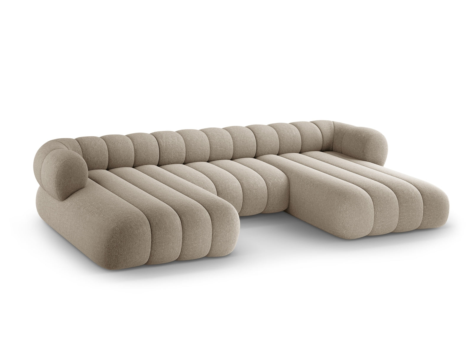 Modernes 6-Sitzer Koge Panoramic Sofa in edlem Dunkelbeige, perfekt für gesellige Runden und stilvolle Einrichtung.