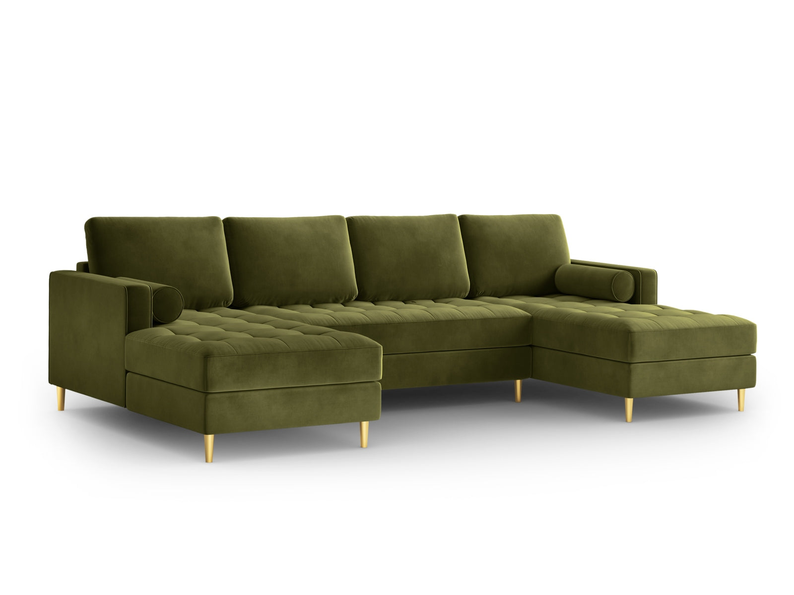 6-Sitzer Panoramic Sofa Aspen in Green-Salvador präsentiert im Onlineshop von KAQTU Design AG. Ecksofa ist von Cosmopolitan Design