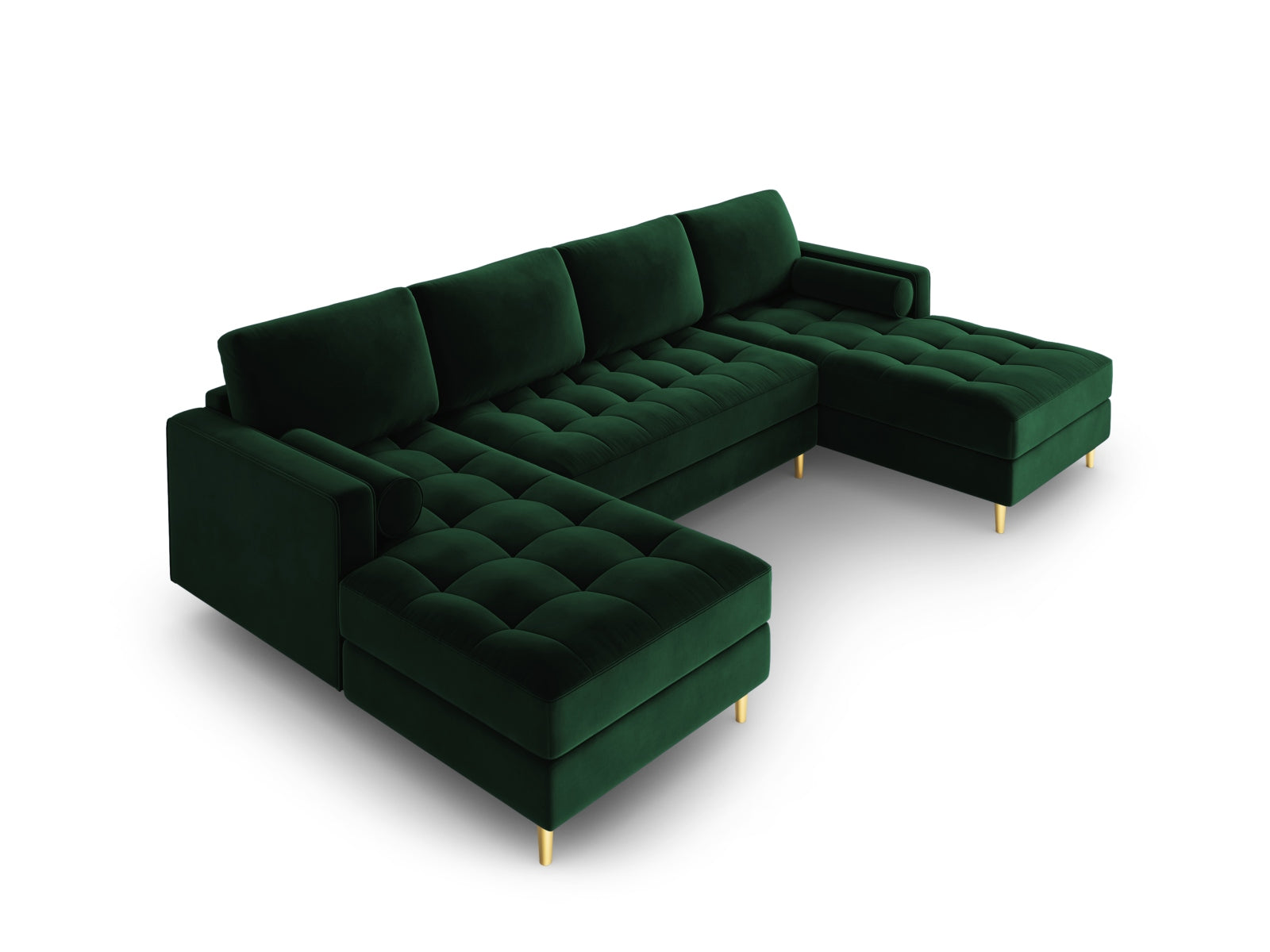 6-Sitzer Panoramic Sofa Aspen in Bottle Green-Salvador präsentiert im Onlineshop von KAQTU Design AG. Ecksofa ist von Cosmopolitan Design