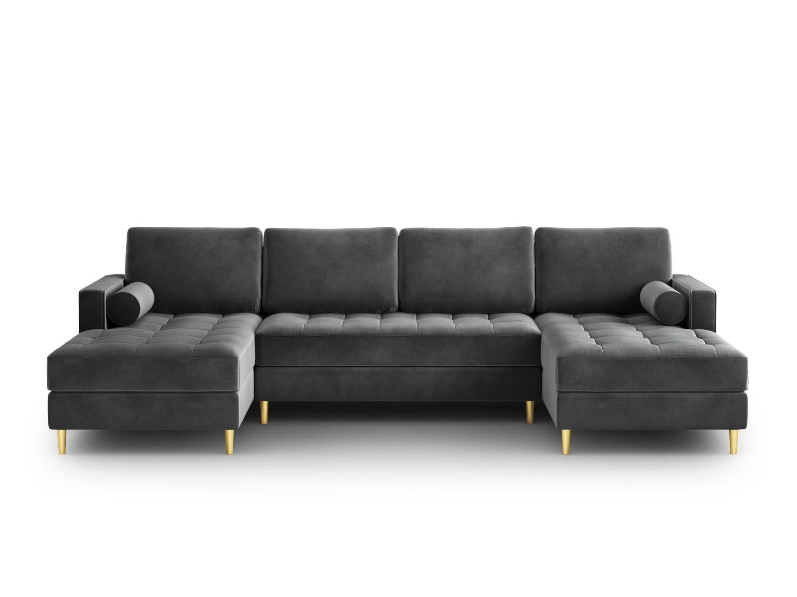 6-Sitzer Panoramic Sofa Aspen in Dark Grey-Salvador präsentiert im Onlineshop von KAQTU Design AG. Ecksofa ist von Cosmopolitan Design