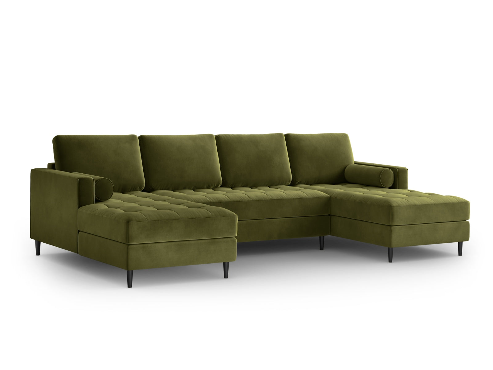 6-Sitzer Panoramic Sofa Aspen in Green-Salvador präsentiert im Onlineshop von KAQTU Design AG. Ecksofa ist von Cosmopolitan Design