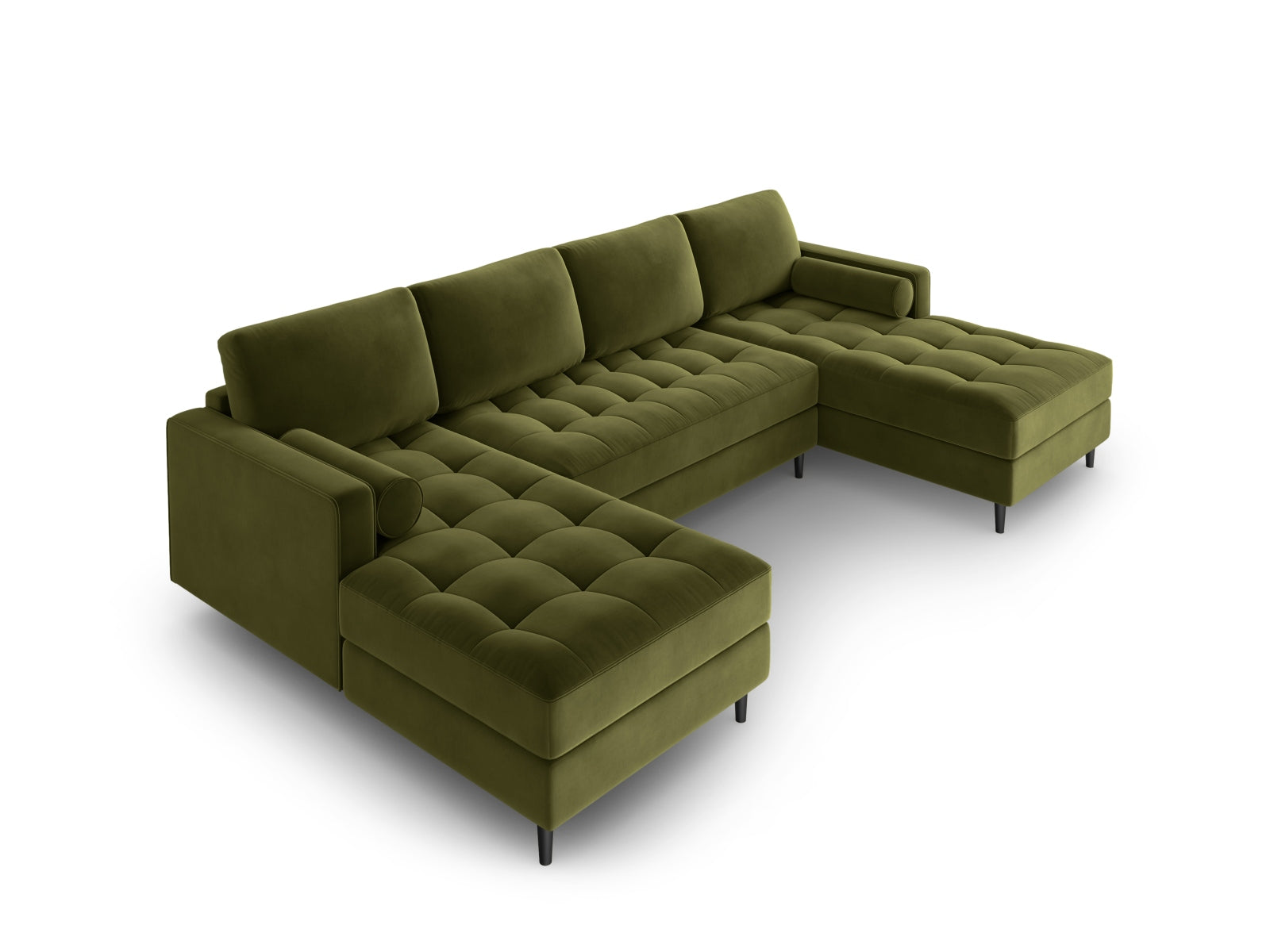 6-Sitzer Panoramic Sofa Aspen in Green-Salvador präsentiert im Onlineshop von KAQTU Design AG. Ecksofa ist von Cosmopolitan Design
