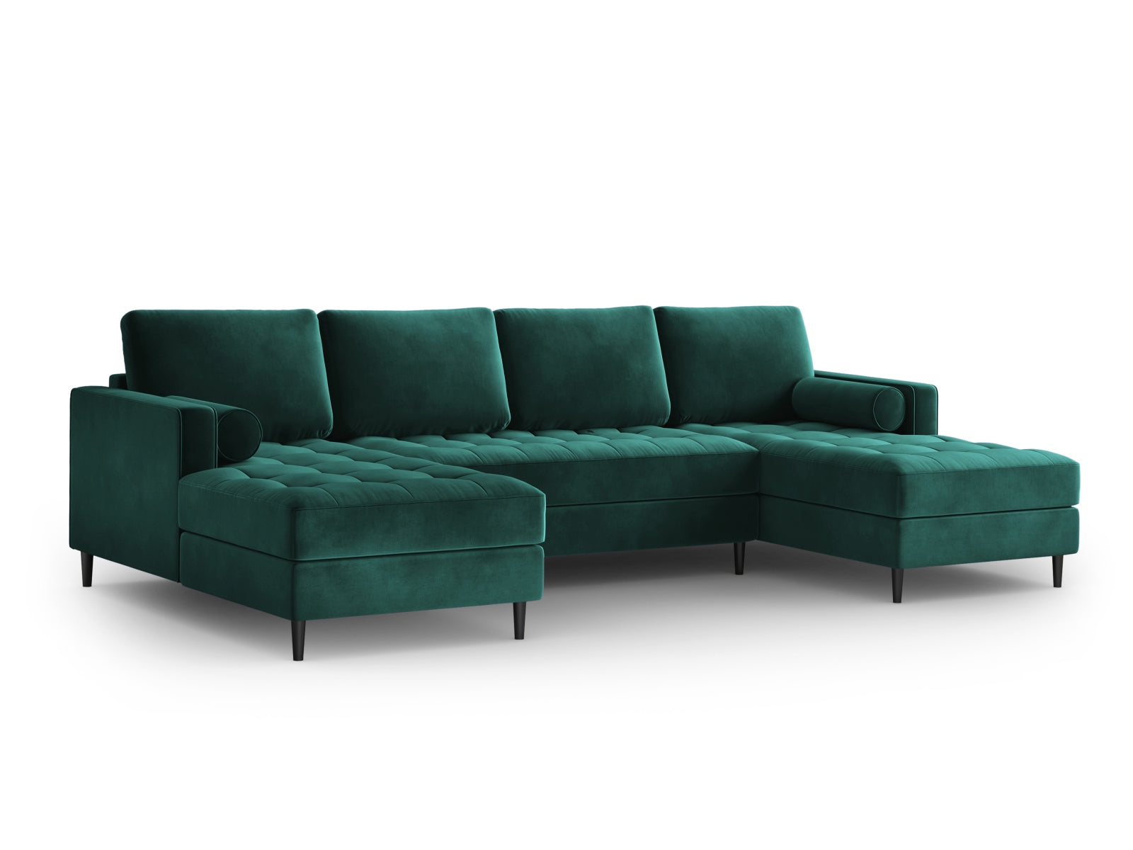 6-Sitzer Panoramic Sofa Aspen in Petrol-Salvador präsentiert im Onlineshop von KAQTU Design AG. Ecksofa ist von Cosmopolitan Design