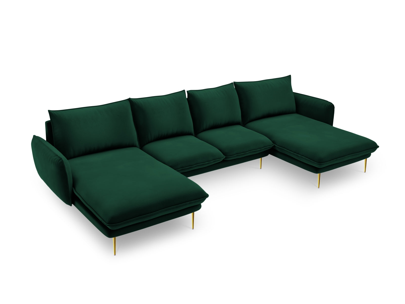 Vienna Velour Panoramic Sofa 6 Sitzer 170cm in Bottle Green/Gold-Bluvel präsentiert im Onlineshop von KAQTU Design AG. 3er Sofa ist von Cosmopolitan Design