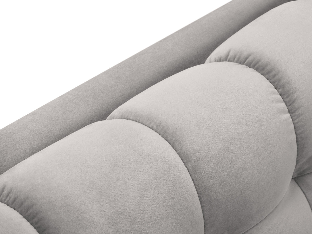 Ecksofa 7-Sitzer Panoramic Sofa Bali mit Stoffbezug, Récamière und Metallbeinen