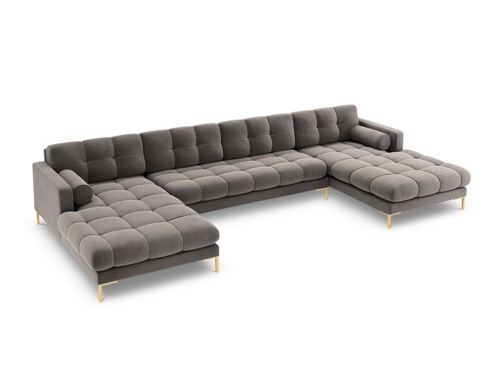 7-Sitzer Panoramic Sofa Bali in Light Grey-Bluvel präsentiert im Onlineshop von KAQTU Design AG. Ecksofa ist von Cosmopolitan Design