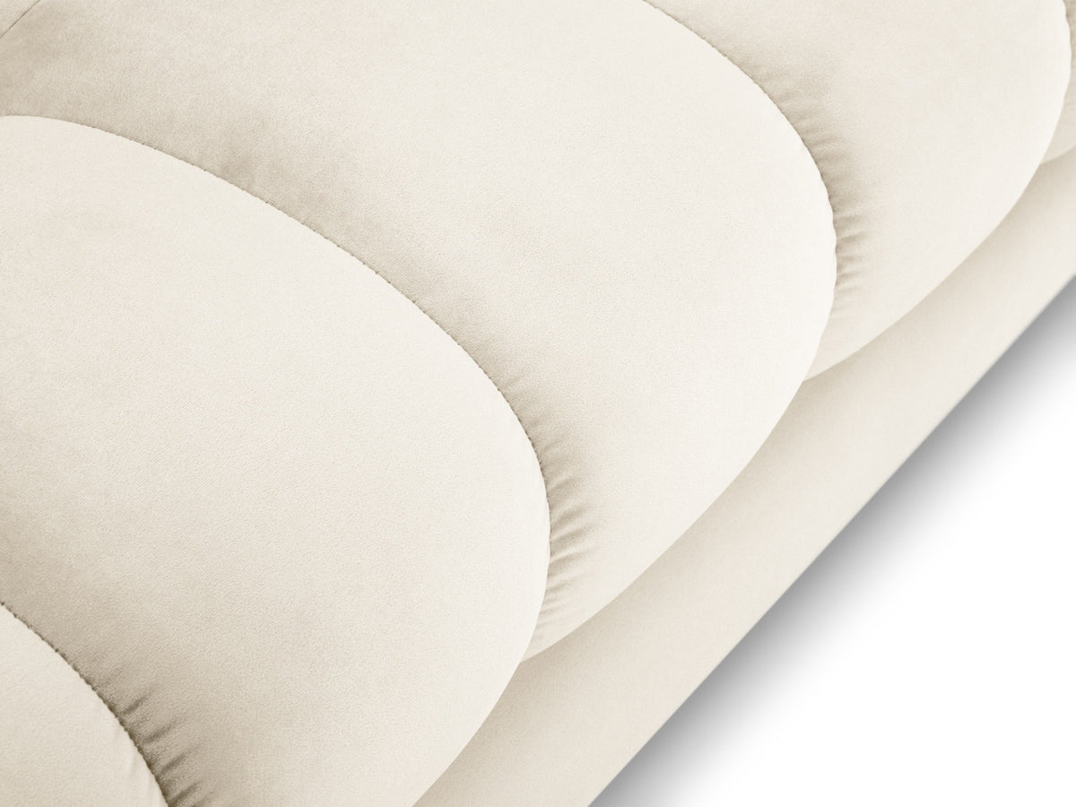 Ecksofa 7-Sitzer Panoramic Sofa Bali mit Stoffbezug, Récamière und Metallbeinen