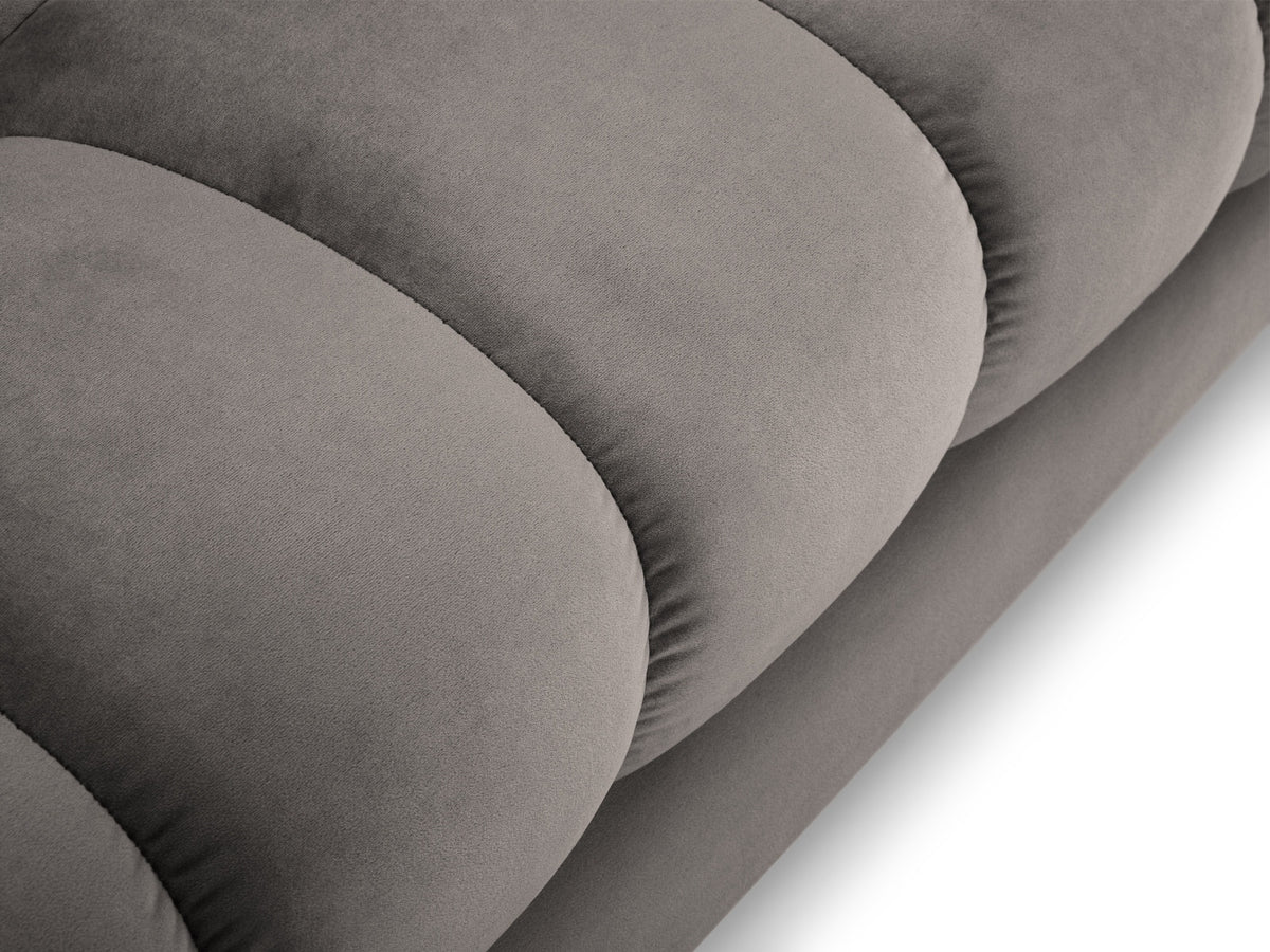 Ecksofa 7-Sitzer Panoramic Sofa Bali mit Stoffbezug, Récamière und Metallbeinen
