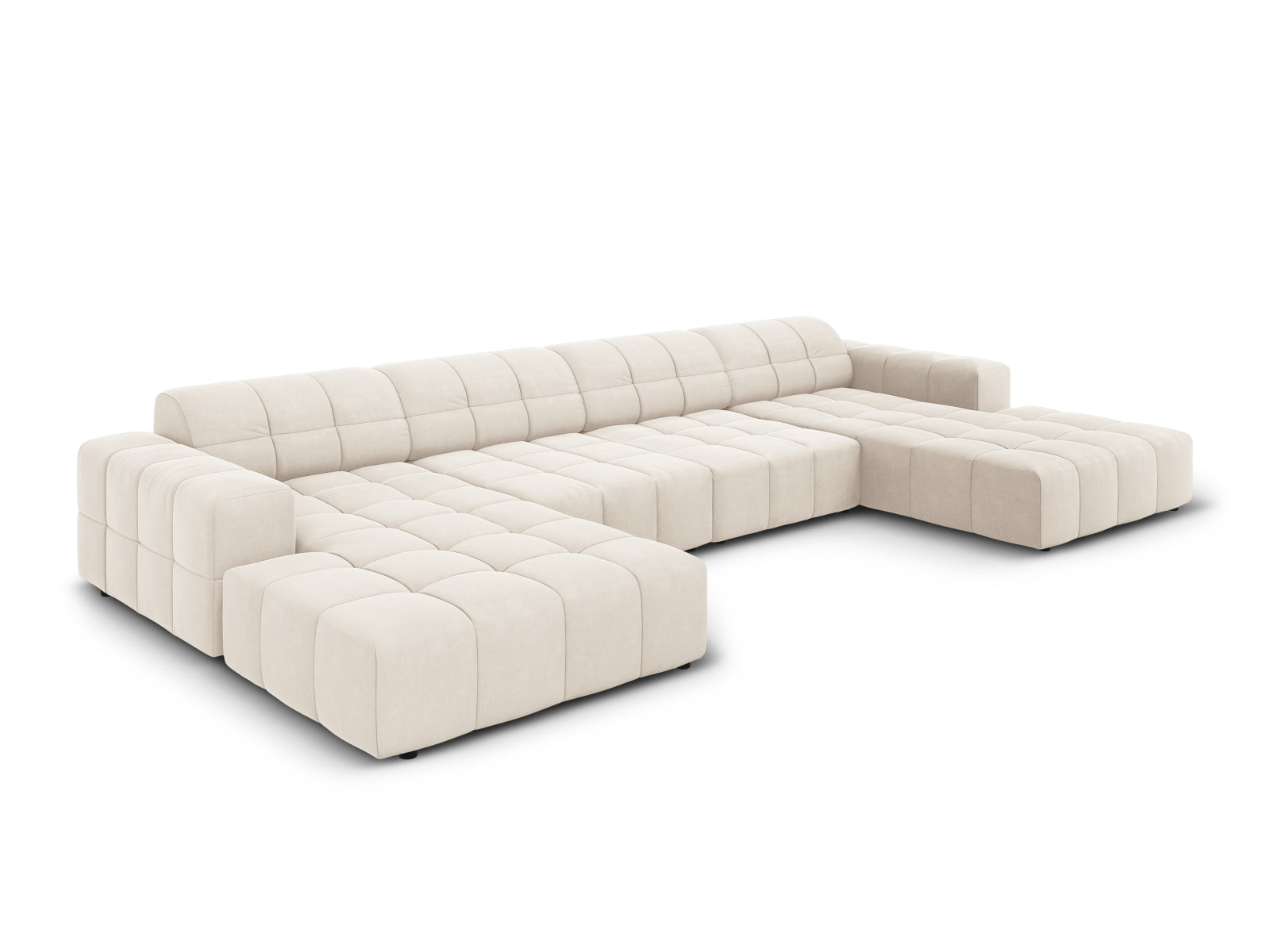 Erleben Sie das Chicago Velour Panoramic Sofa 6 Sitzer von Cosmopolitan Design – stilvoll, komfortabel und ideal für Ihr elegantes Zuhause.