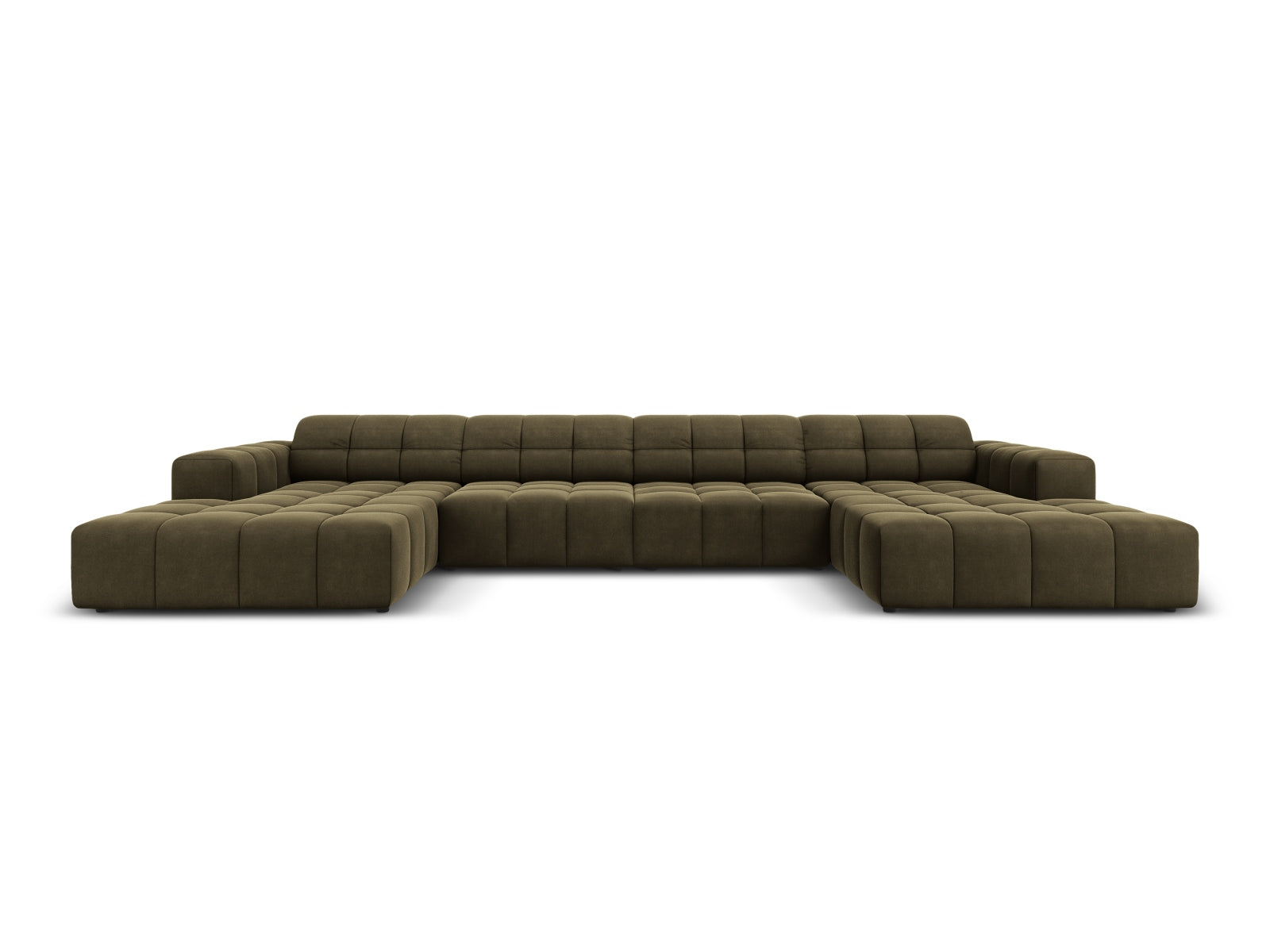 Chicago Velour Panoramic Sofa 6 Sitzer 166cm in Green präsentiert im Onlineshop von KAQTU Design AG. 3er Sofa ist von Cosmopolitan Design