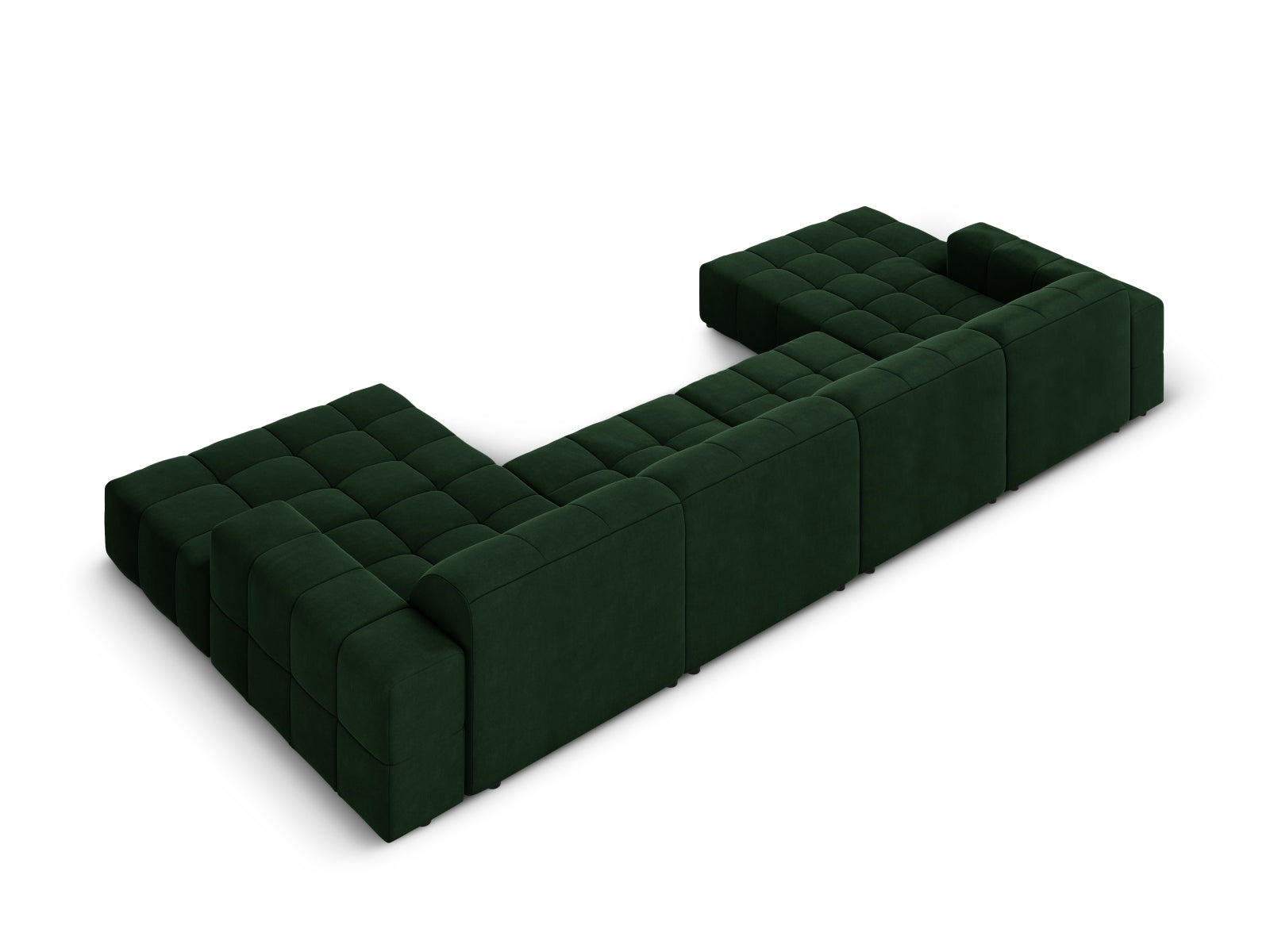 Entdecken Sie das Chicago Velour Panoramic Sofa für 6 Personen von Cosmopolitan Design – elegantes Design, optimaler Komfort und ideal für Ihr modernes Wohnzimmer.