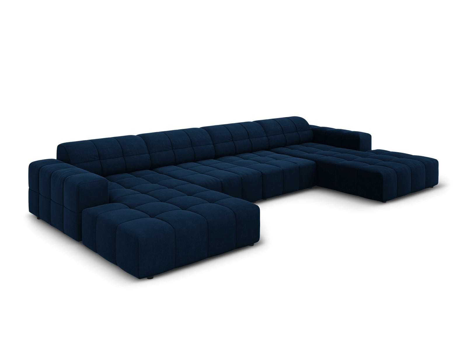 Erleben Sie das Chicago Velour Panoramic Sofa für 6 Personen von Cosmopolitan Design – stilvoll, bequem und perfekt für Ihr modernes Zuhause.