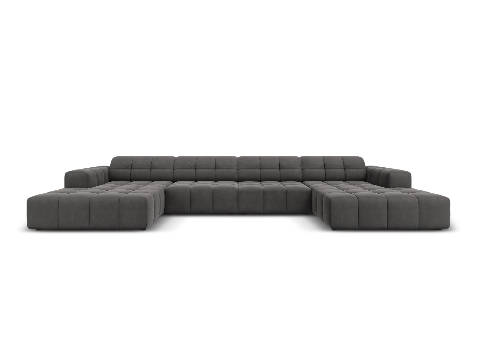 Chicago Velour Panoramic Sofa 6 Sitzer 166cm in Grey präsentiert im Onlineshop von KAQTU Design AG. 3er Sofa ist von Cosmopolitan Design