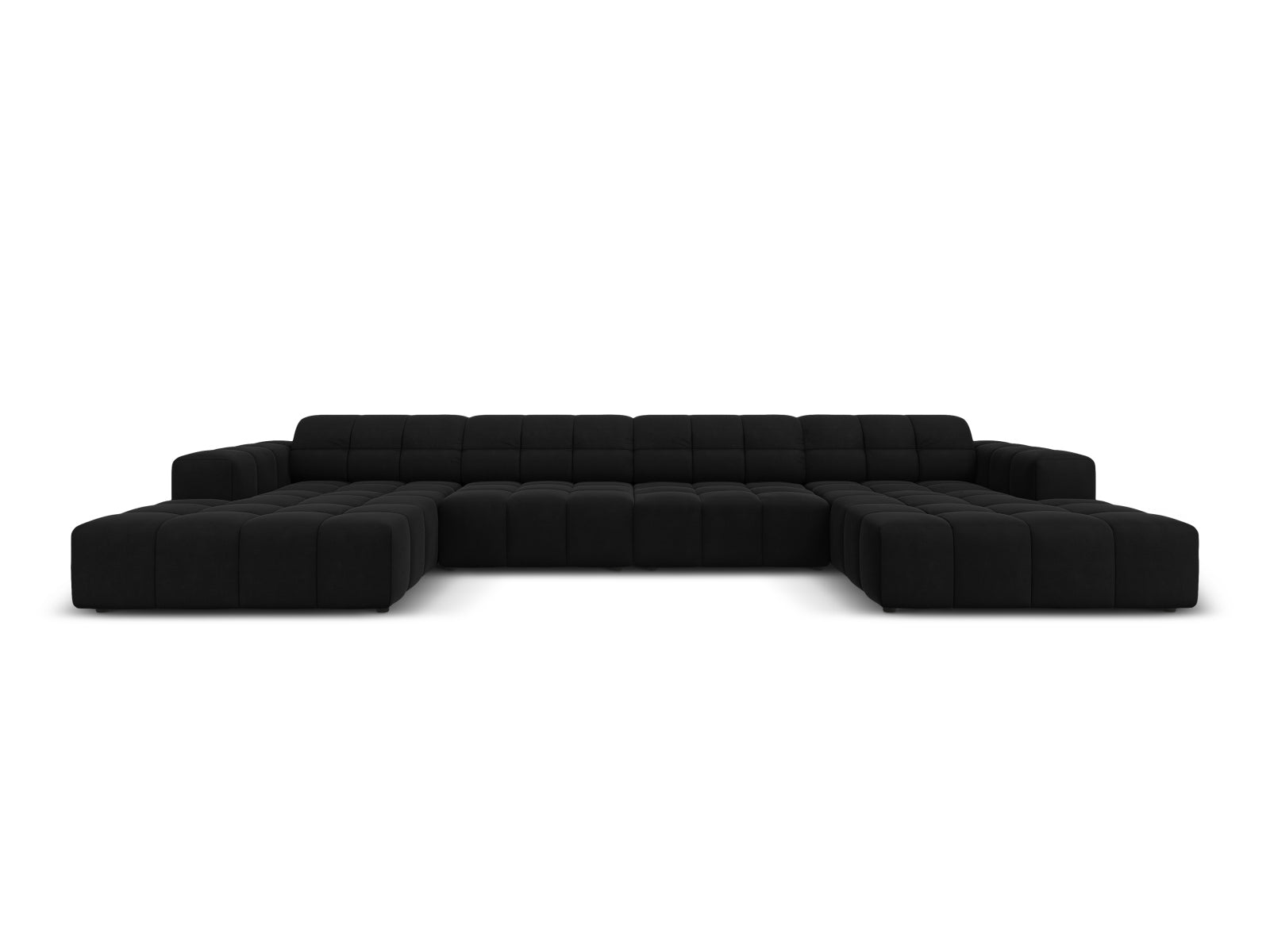 Chicago Velour Panoramic Sofa 6 Sitzer 166cm in Black präsentiert im Onlineshop von KAQTU Design AG. 3er Sofa ist von Cosmopolitan Design
