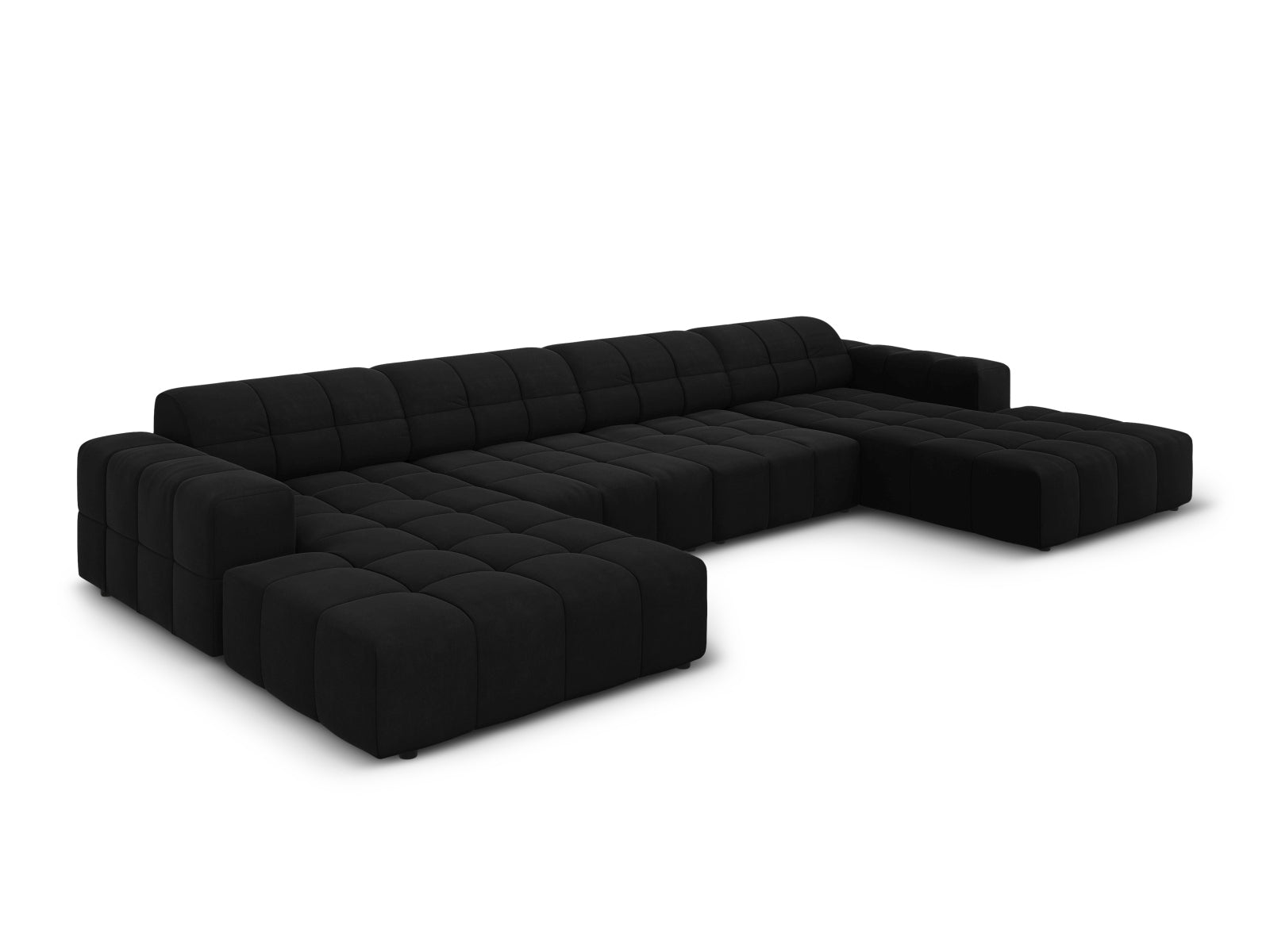 Erleben Sie das Chicago Velour Panoramic Sofa für 6 Personen von Cosmopolitan Design – stilvoll, bequem und perfekt für Ihr modernes Zuhause.