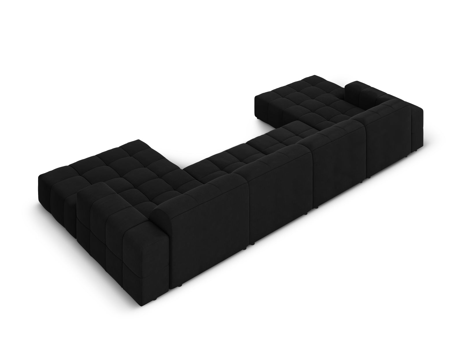 Entdecken Sie das Chicago Velour Panoramic Sofa für 6 Personen von Cosmopolitan Design – elegantes Design, optimaler Komfort und ideal für Ihr modernes Wohnzimmer.