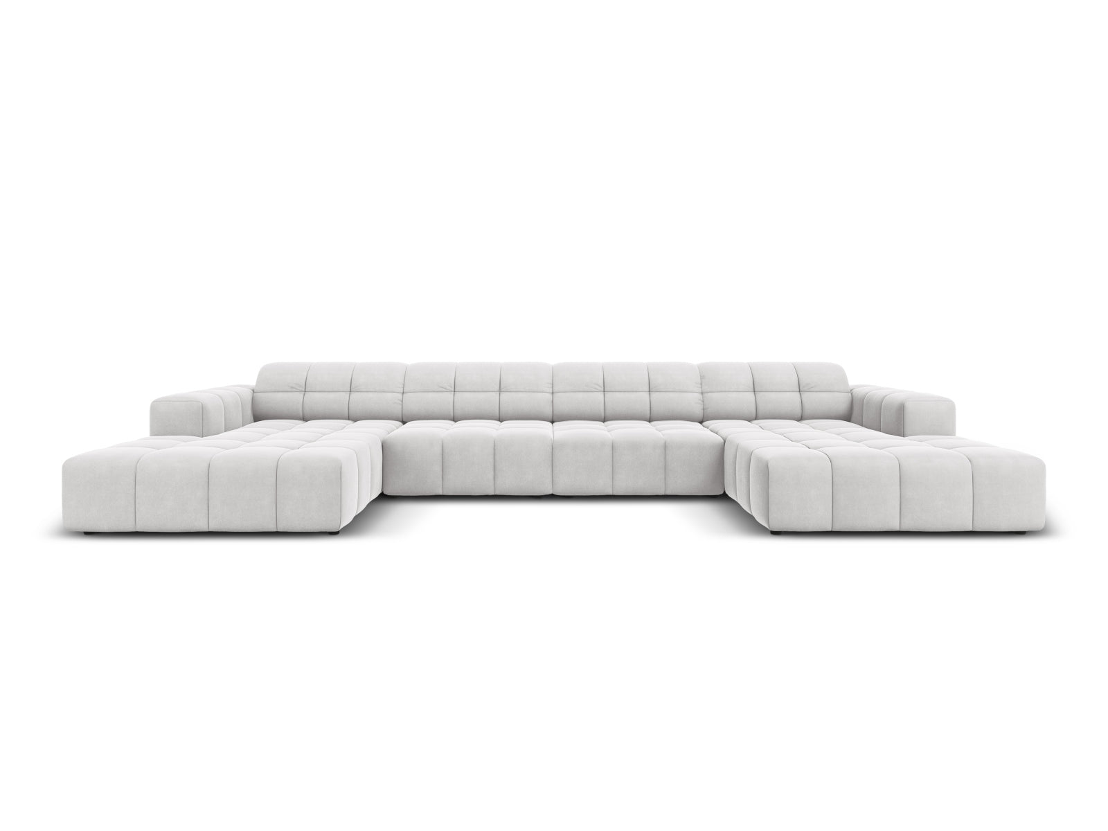 Chicago Velour Panoramic Sofa 6 Sitzer 166cm in Silver präsentiert im Onlineshop von KAQTU Design AG. 3er Sofa ist von Cosmopolitan Design
