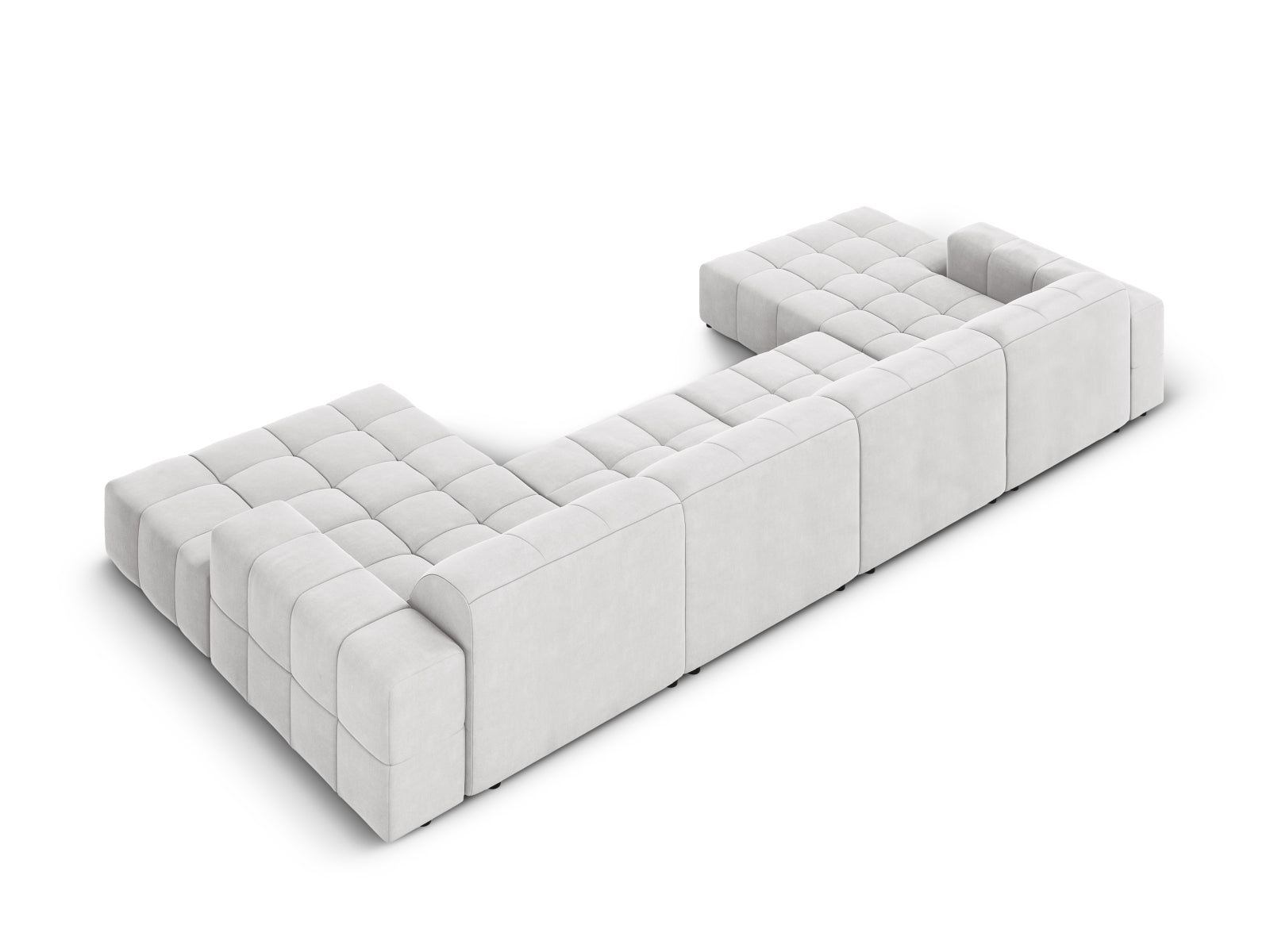 Entdecken Sie das Chicago Velour Panoramic Sofa für 6 Personen von Cosmopolitan Design – elegantes Design, optimaler Komfort und ideal für Ihr modernes Wohnzimmer.