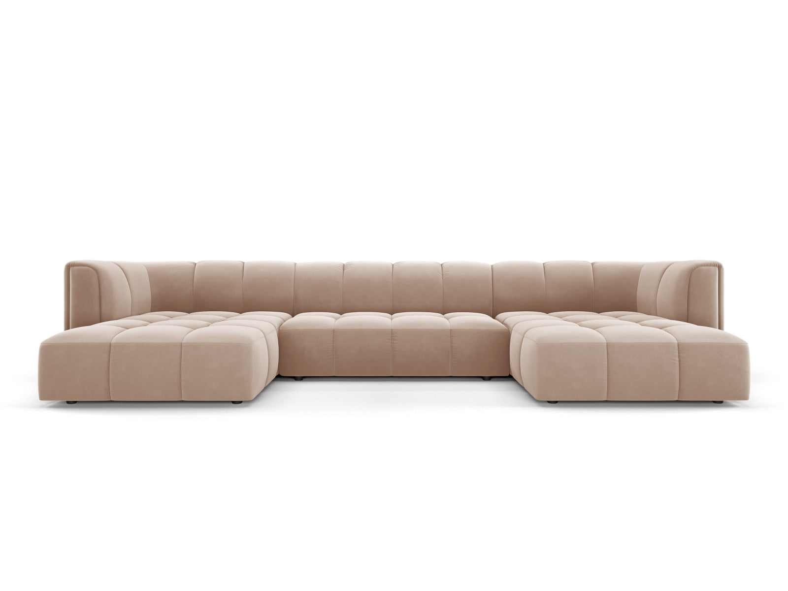 5-Sitzer Panoramic Sofa Moritz in Beige-Bluvel präsentiert im Onlineshop von KAQTU Design AG. Ecksofa ist von Cosmopolitan Design