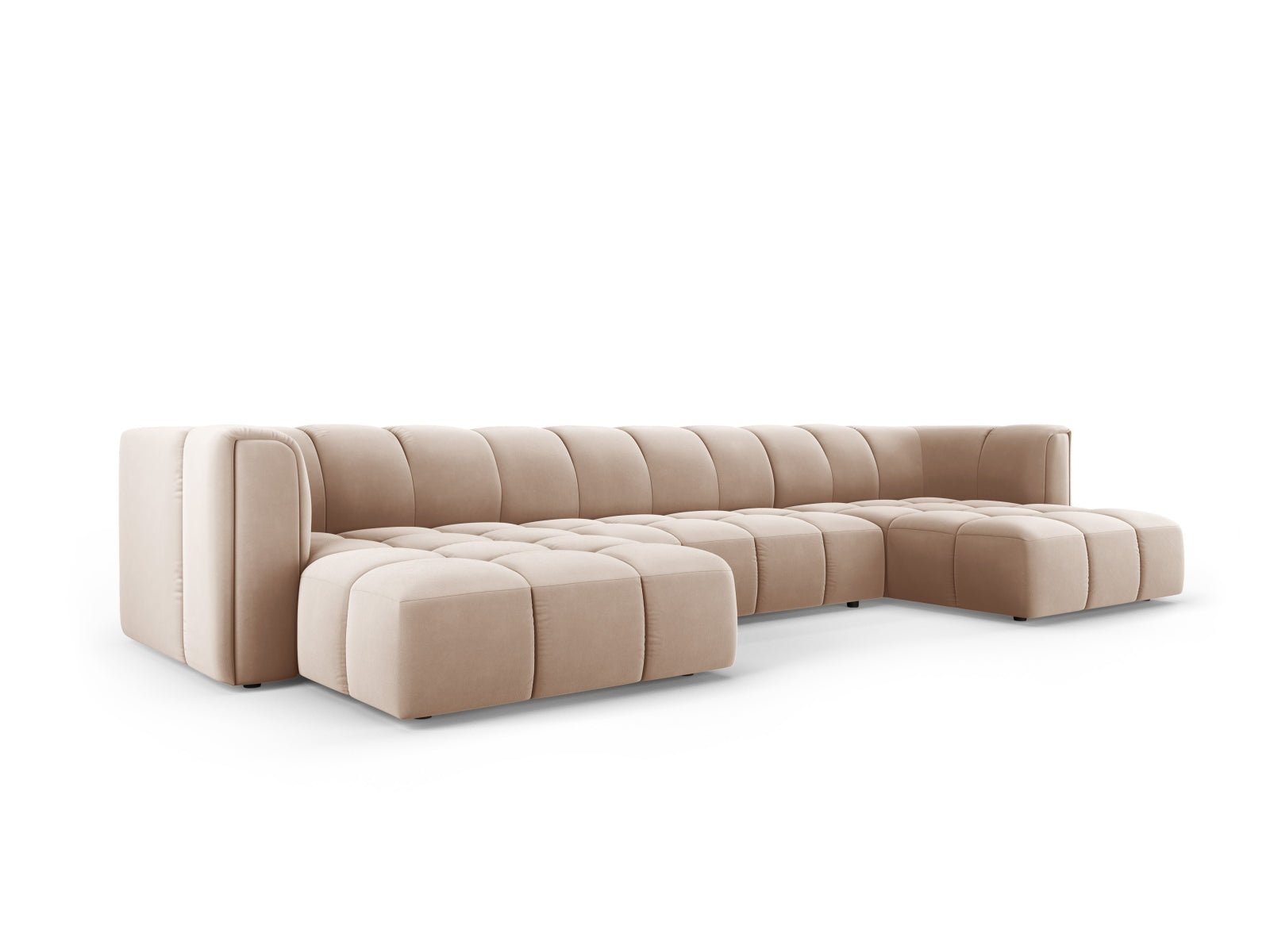 Beige 5-Sitzer Panoramic Sofa Moritz von Cosmopolitan Design, stilvolles Ecksofa mit modernem Design und komfortabler Polsterung.