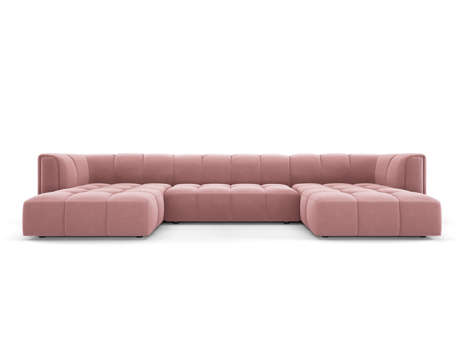 5-Sitzer Panoramic Sofa Moritz in Pink-Bluvel präsentiert im Onlineshop von KAQTU Design AG. Ecksofa ist von Cosmopolitan Design