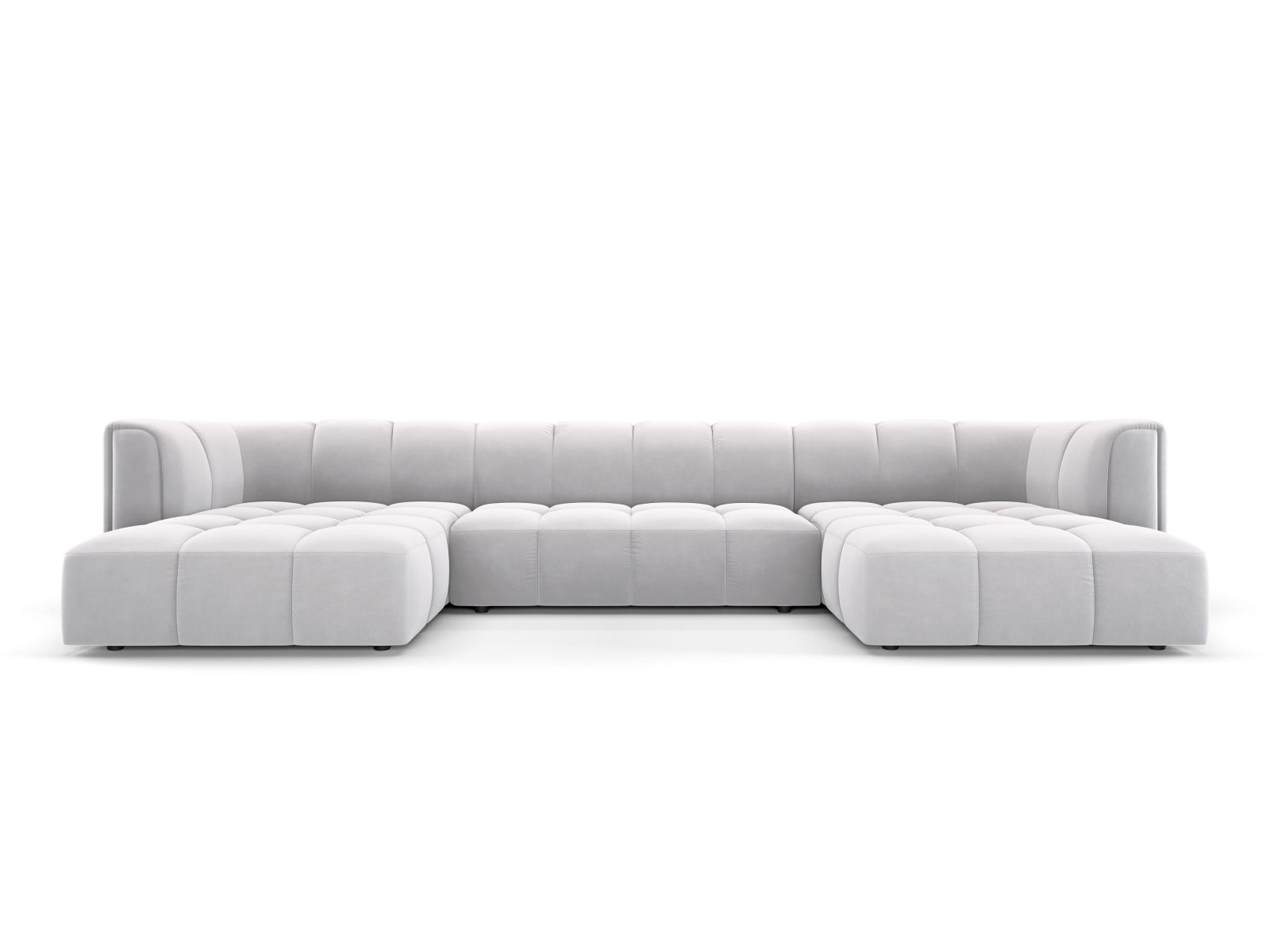 5-Sitzer Panoramic Sofa Moritz in Silver-Bluvel präsentiert im Onlineshop von KAQTU Design AG. Ecksofa ist von Cosmopolitan Design