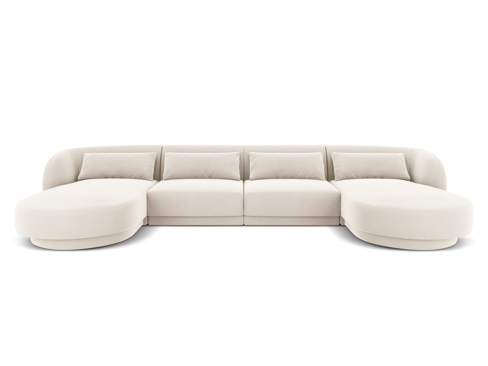 Tulum Velour Panoramic Sofa 5 Sitzer 156cm in Light Beige-Bluvel präsentiert im Onlineshop von KAQTU Design AG. 3er Sofa ist von Cosmopolitan Design