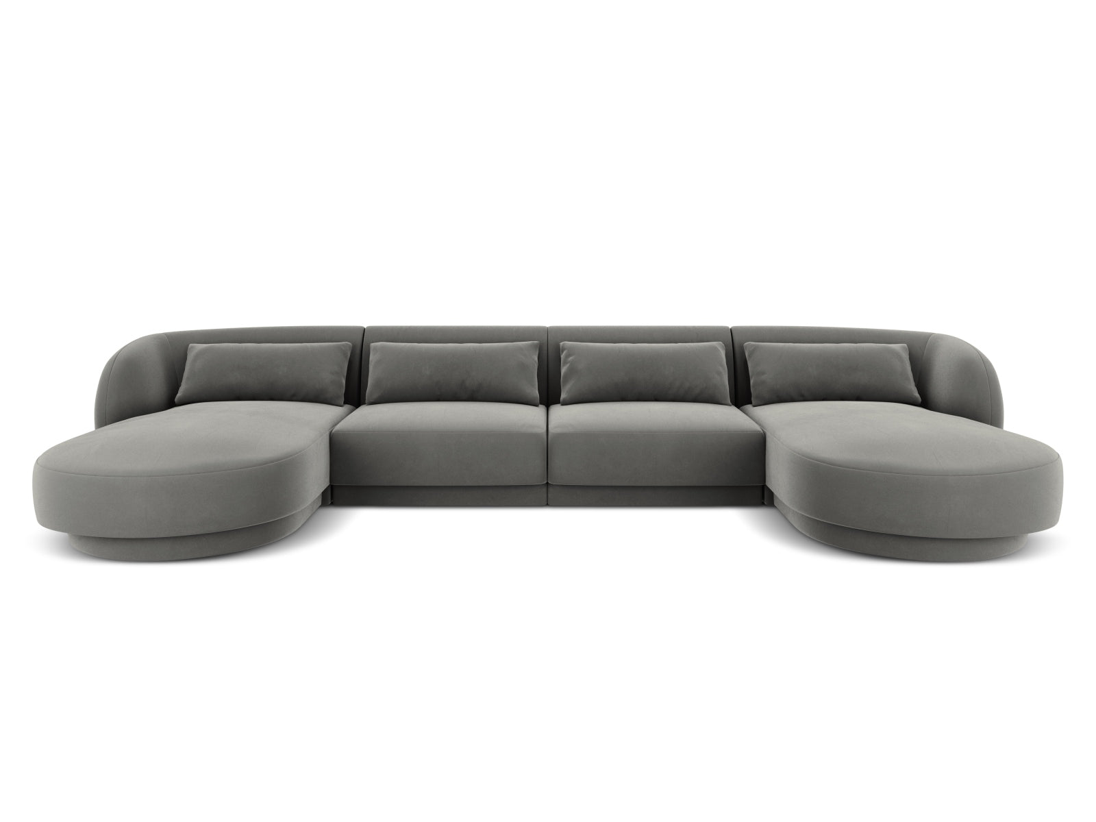 Tulum Velour Panoramic Sofa 5 Sitzer 156cm in Light Grey präsentiert im Onlineshop von KAQTU Design AG. 3er Sofa ist von Cosmopolitan Design
