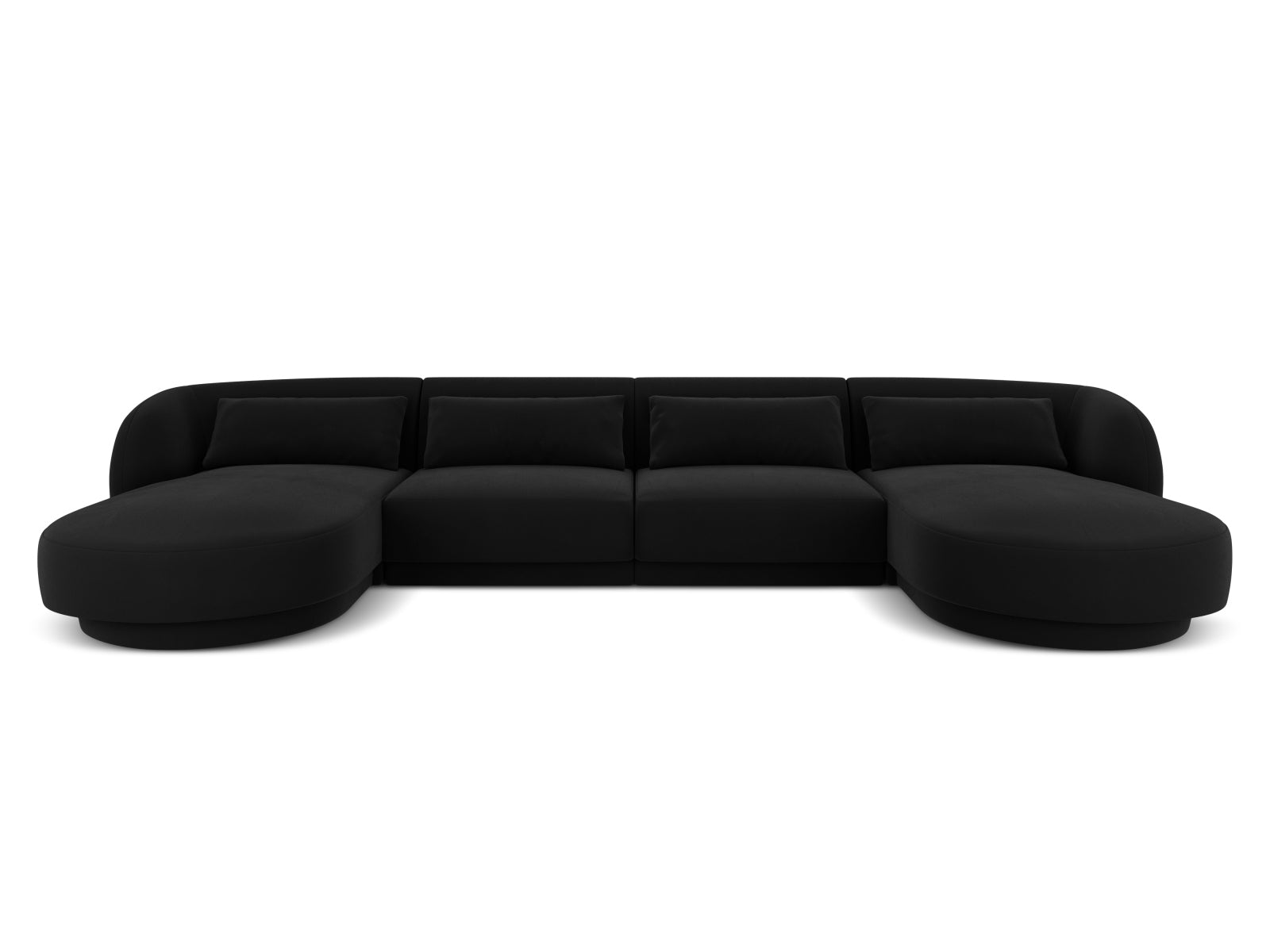 Tulum Velour Panoramic Sofa 5 Sitzer 156cm in Black-Bluvel präsentiert im Onlineshop von KAQTU Design AG. 3er Sofa ist von Cosmopolitan Design