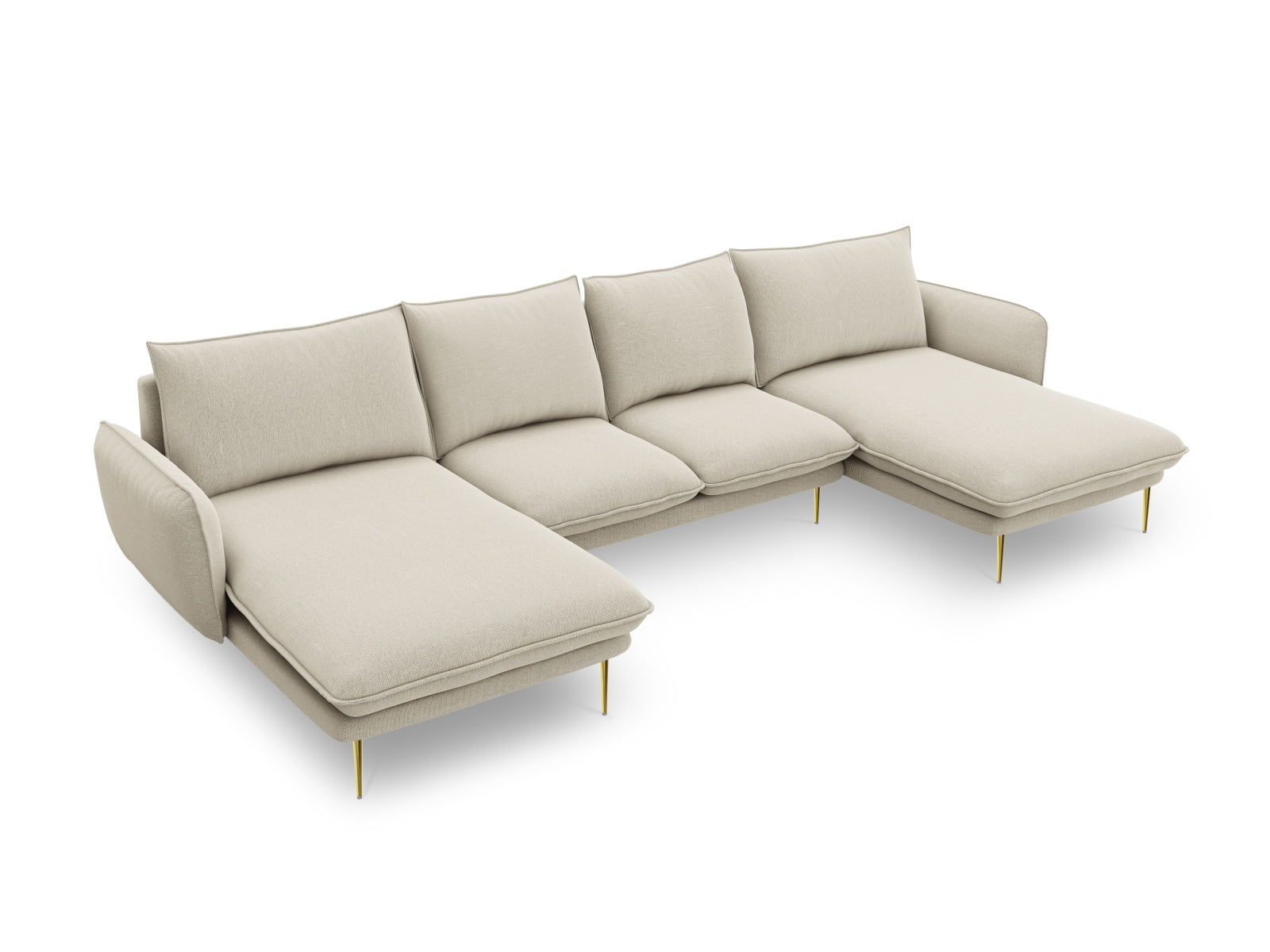 Vienna Panoramic Sofa 6 Sitzer 170cm in Beige/Gold-Positano präsentiert im Onlineshop von KAQTU Design AG. 5er Sofa ist von Cosmopolitan Design