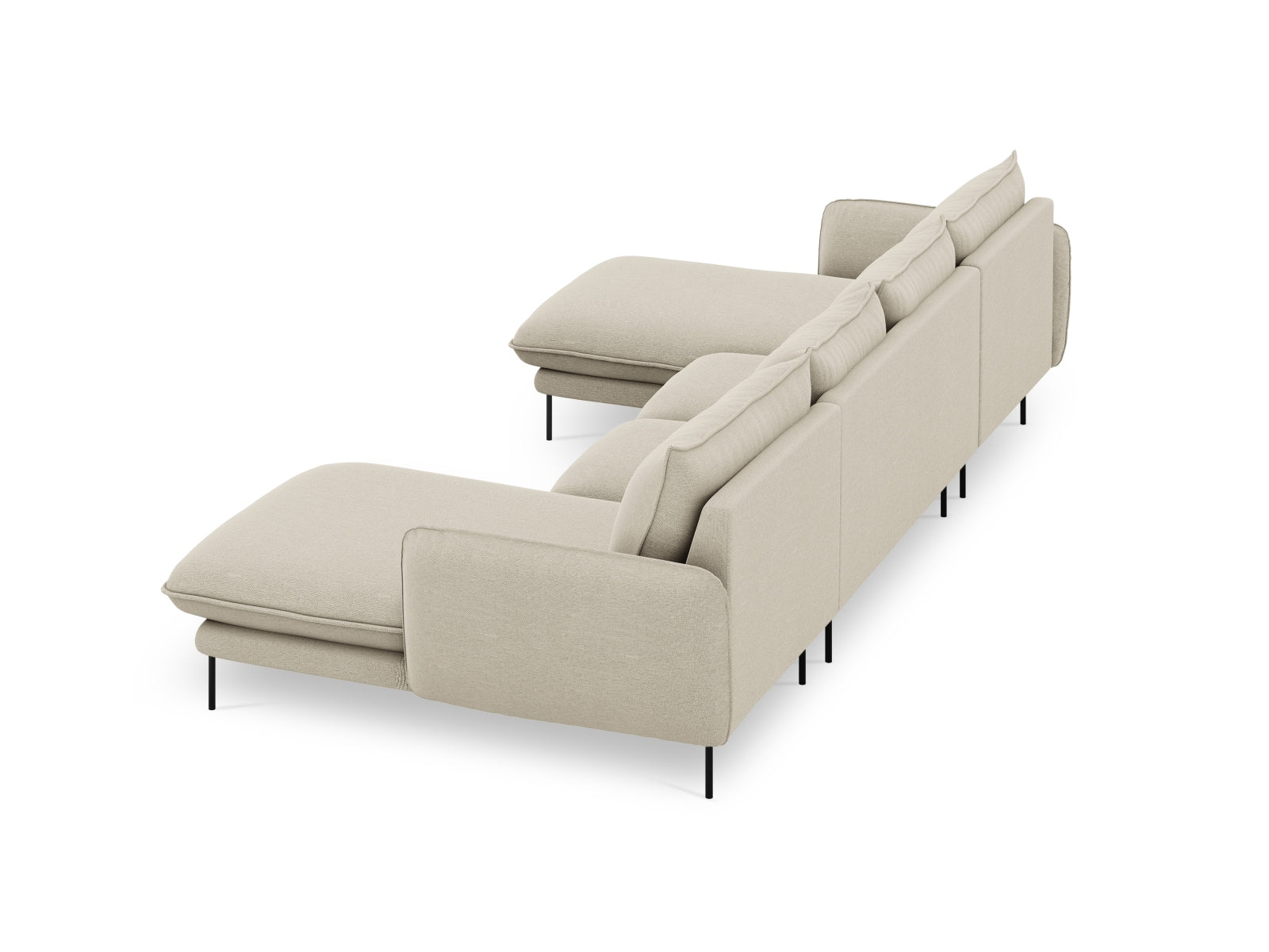 Stilvolles 6-Sitzer Sofa Vienna Panoramic in neutralen Farben, perfekt für entspannte Abende und zeitgemäße Einrichtung.