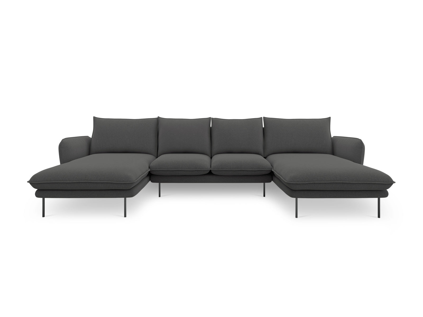Modernes 6-Sitzer Vienna Panoramic Sofa in Dunkelgrau/Schwarz, perfekt für gemütliche Abende und stilvolle Einrichtung.