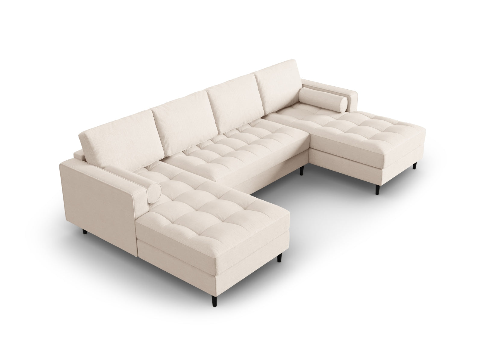 6-Sitzer Panoramic Sofa Aspen in Light Beige-Melva präsentiert im Onlineshop von KAQTU Design AG. Ecksofa ist von Cosmopolitan Design