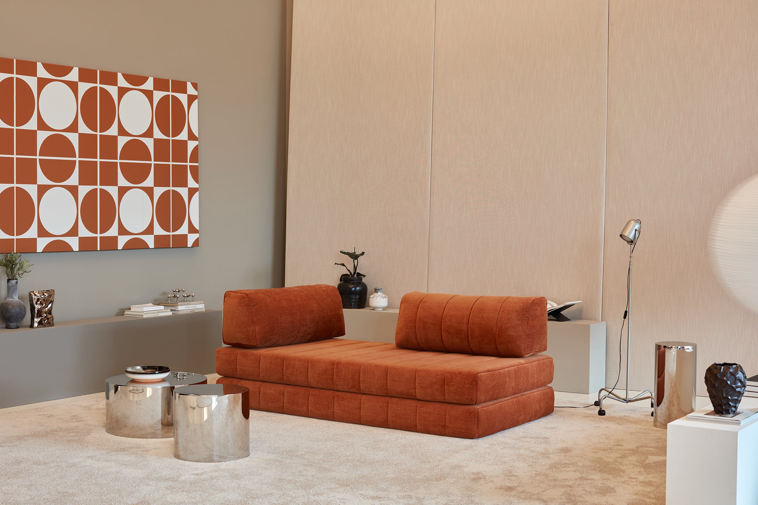 CozyPad Schlafsofa in 412 Esina Rust Orange präsentiert im Onlineshop von KAQTU Design AG. Bettsofa ist von Innovation Living