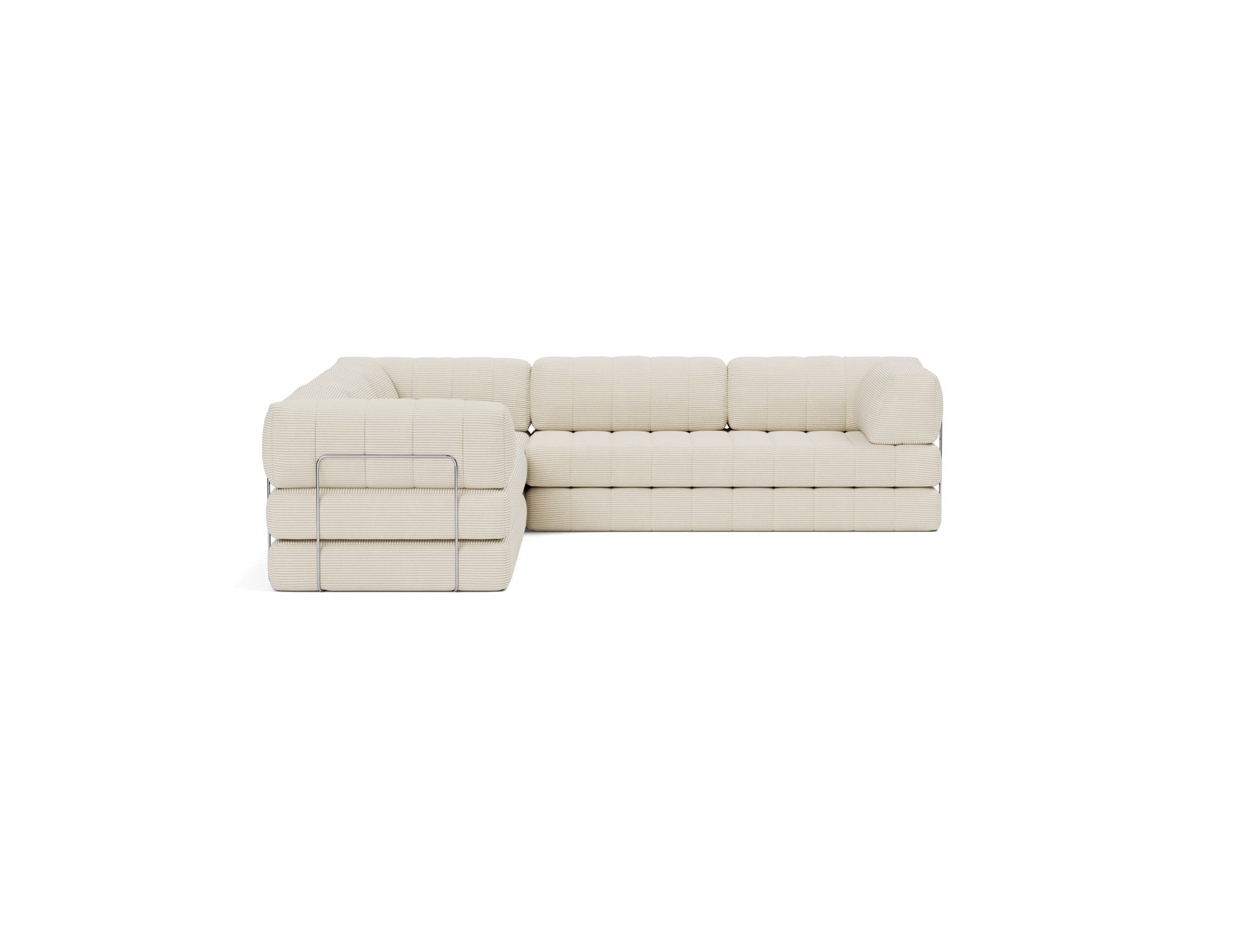 CozyPad Schlafsofa Ecksofa mit Armlehnen in 594 Corduroy Ivory präsentiert im Onlineshop von KAQTU Design AG. Bettsofa ist von Innovation Living