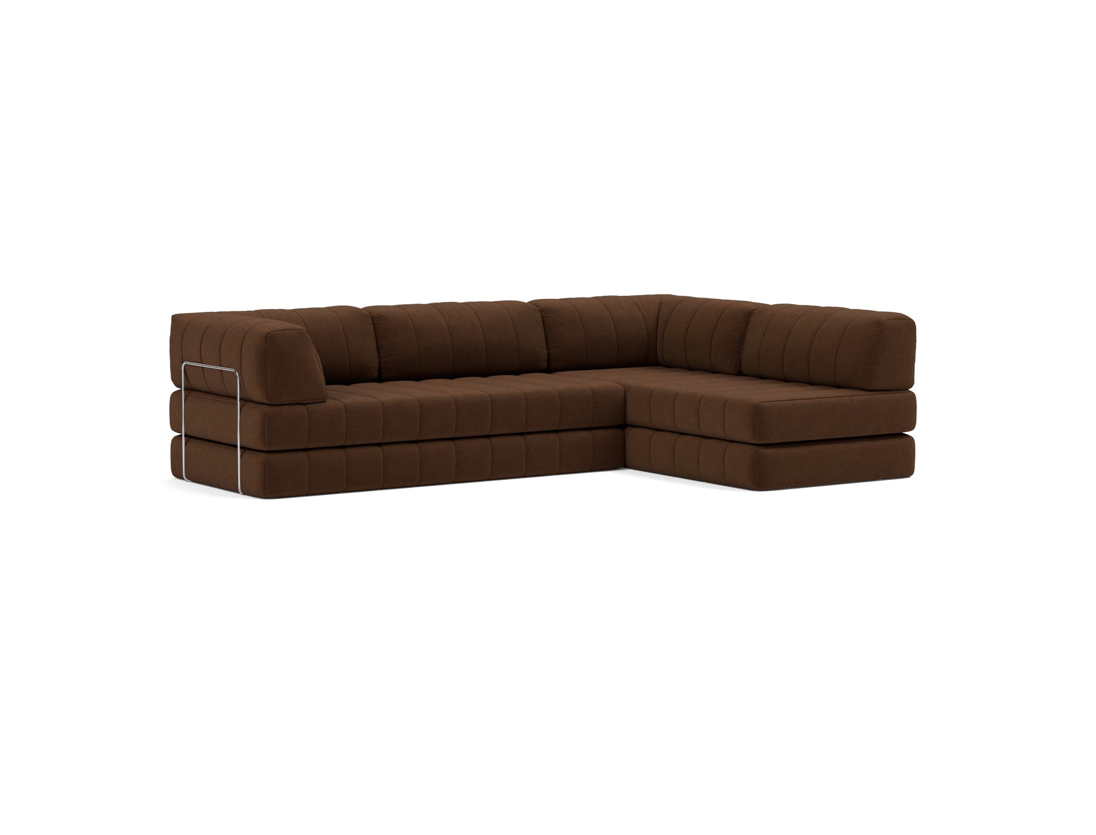 CozyPad Schlafsofa L-Shape mit Armlehne in 359 Taura Cappuccino präsentiert im Onlineshop von KAQTU Design AG. Bettsofa rechts ist von Innovation Living