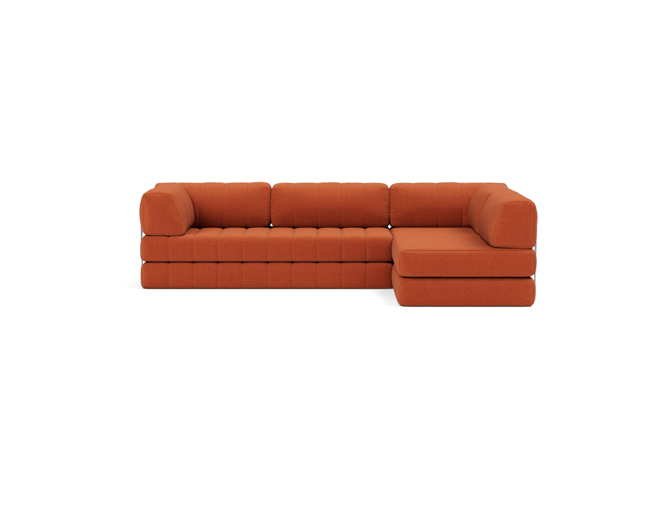 CozyPad Schlafsofa L-Shape mit Armlehne in 412 Esina Rust Orange präsentiert im Onlineshop von KAQTU Design AG. Bettsofa rechts ist von Innovation Living
