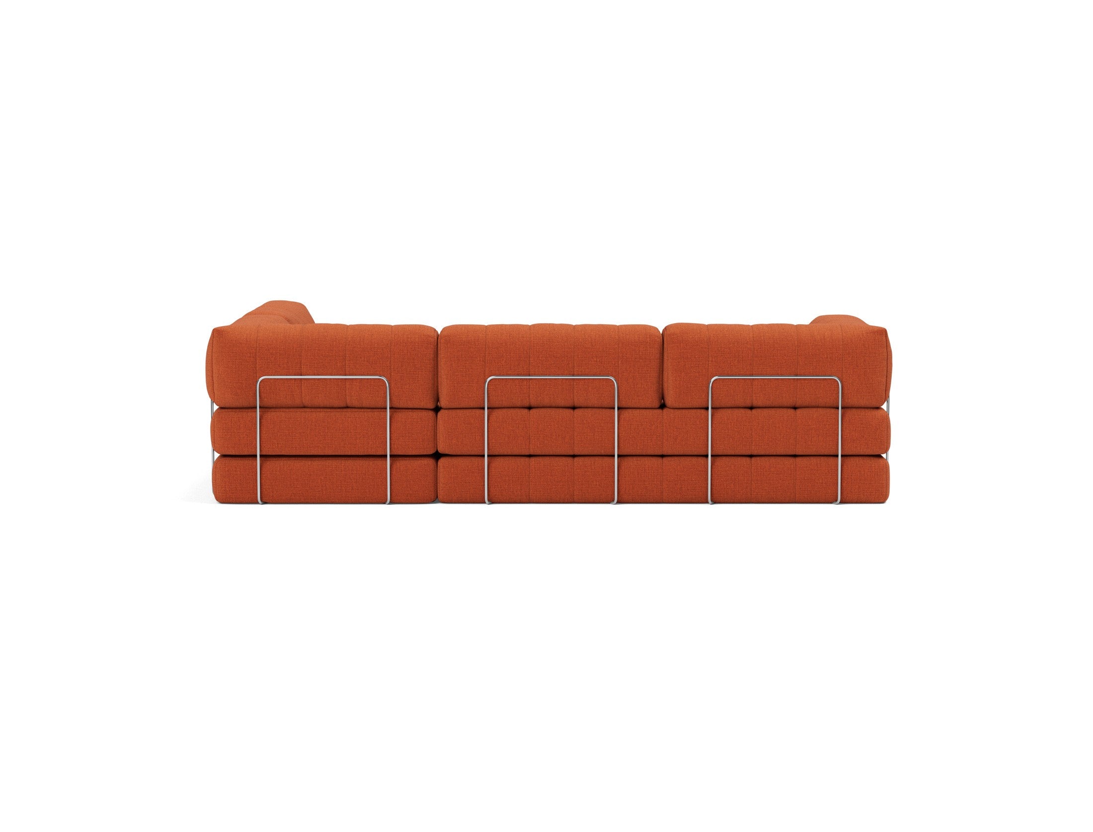 CozyPad Schlafsofa L-Shape mit Armlehne in 412 Esina Rust Orange präsentiert im Onlineshop von KAQTU Design AG. Bettsofa rechts ist von Innovation Living