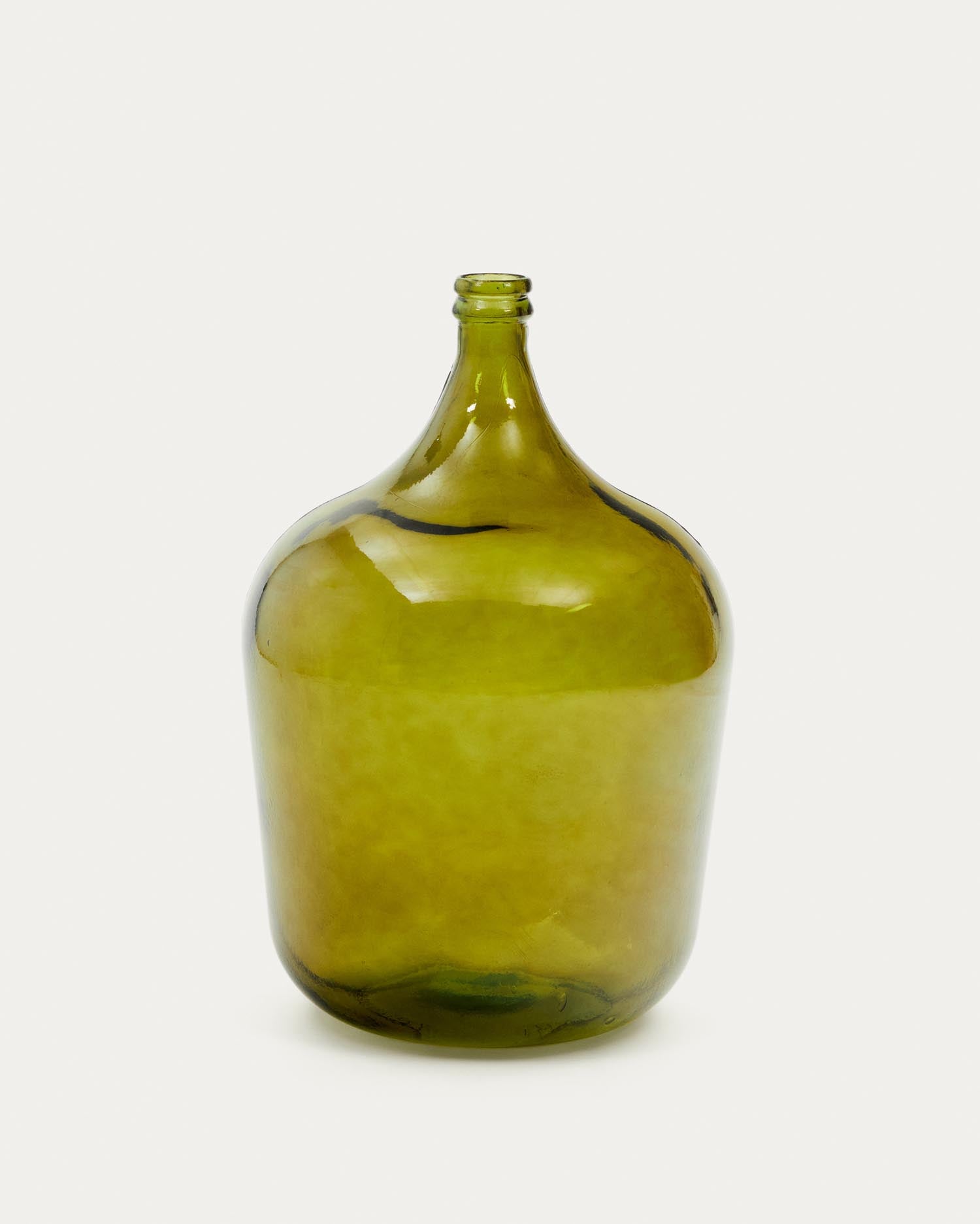 Fiobe Flasche gross aus grünem Recyclingglas: Nachhaltig, elegant, vielseitig. Perfekt für Wasser, Säfte, Limonaden. Stilvoller Umweltschutz.