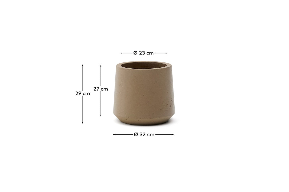 Blumentopf Calun aus Zement in Beige Ø 32 cm in Beige präsentiert im Onlineshop von KAQTU Design AG. Blumentopf ist von Kave Home